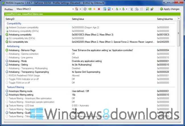 Windows 8 NVIDIA Inspector full