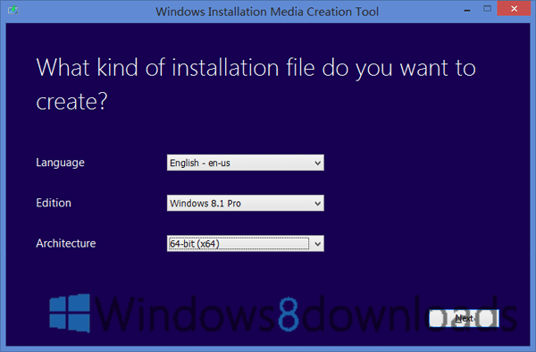 Windows 8 Media Creation Tool x64 full