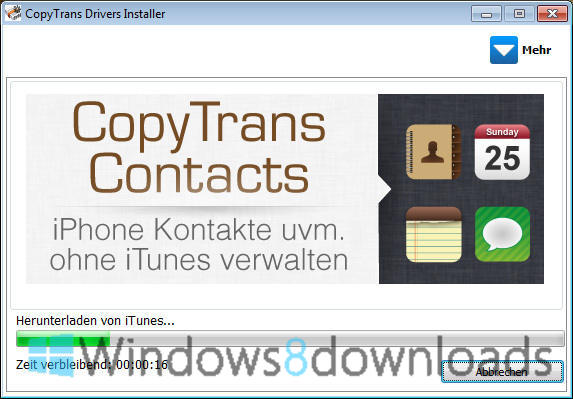 Windows 8 CopyTrans Drivers Installer 3.103 full Windows 8 CopyTrans Drivers Installer full