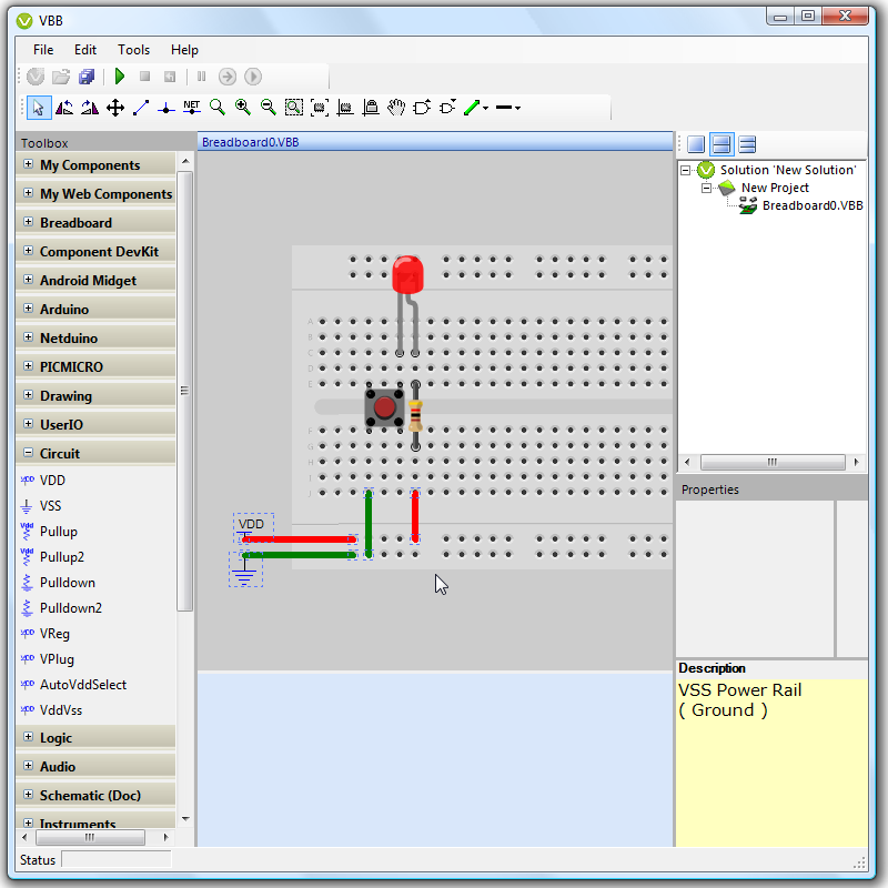 VirtualBreadboard freeware screenshot