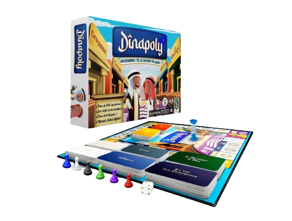 Close-up of the Dinopoly game box, highlighting the title and artwork.