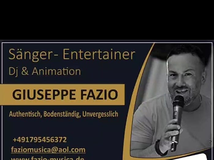 Giuseppe Fazio Ihr Musikpsrtner für alle Veranstsltungen