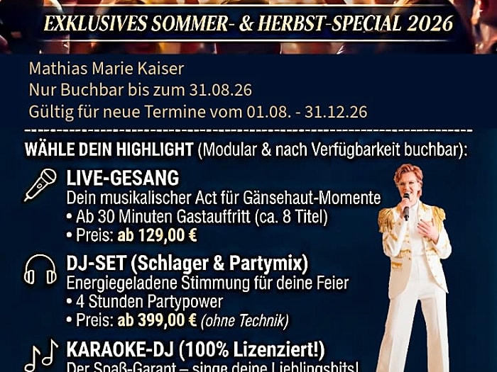 Mathias Marie Kaiser - Gesang, Moderation, Entertainment