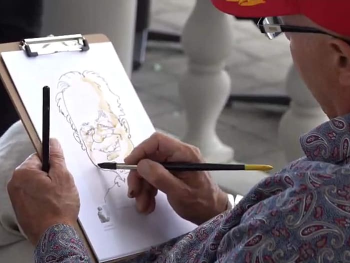 Karikaturist Zürich Bern  Olten Cham Davos St.Moritz Leonardo Schnellzeichner Portraitzeichner