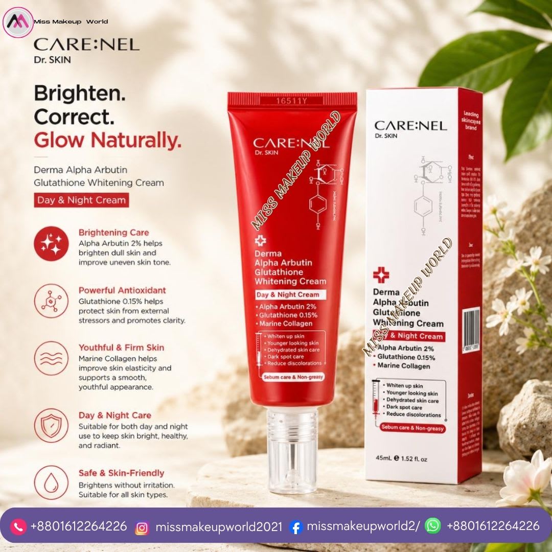 carenel derma alpha arbutin glutathione whitening cream 45 ml image 2
