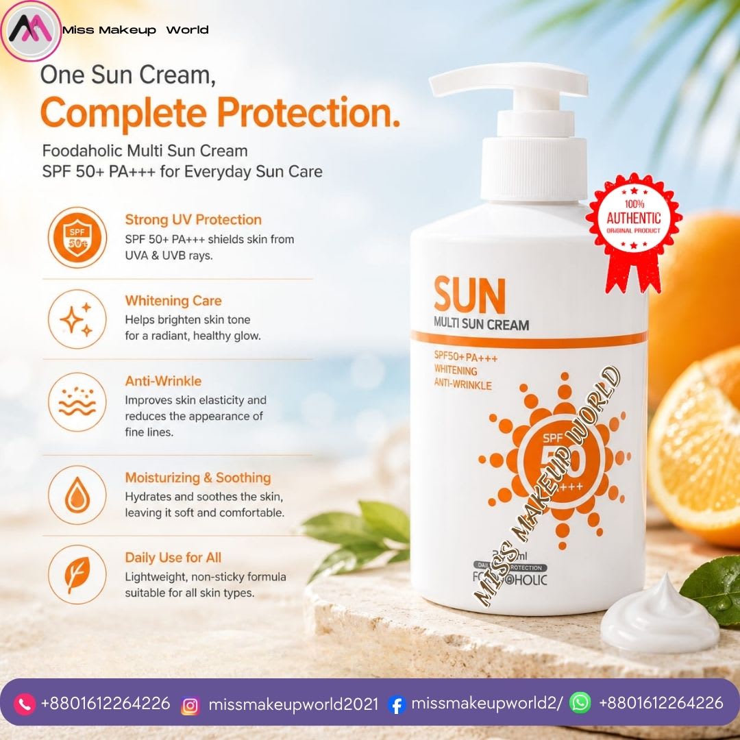 FOODAHOLIC Multi Sun Cream 250ml for face and body - Miss Makeup World - image 2