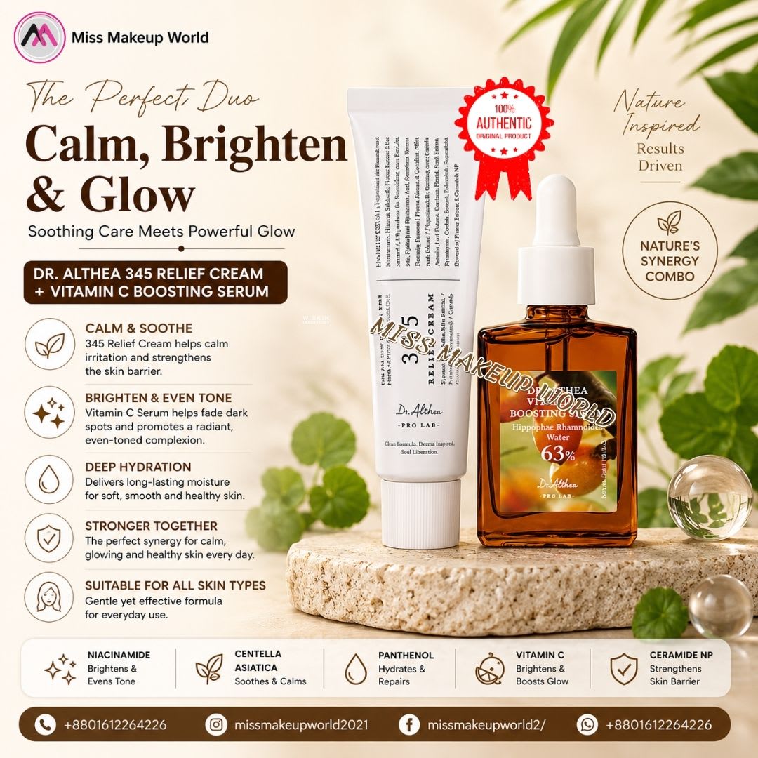Dr Althea Vitamin C & 345 Relief Cream: Dark Spot Fading & Repair Duo