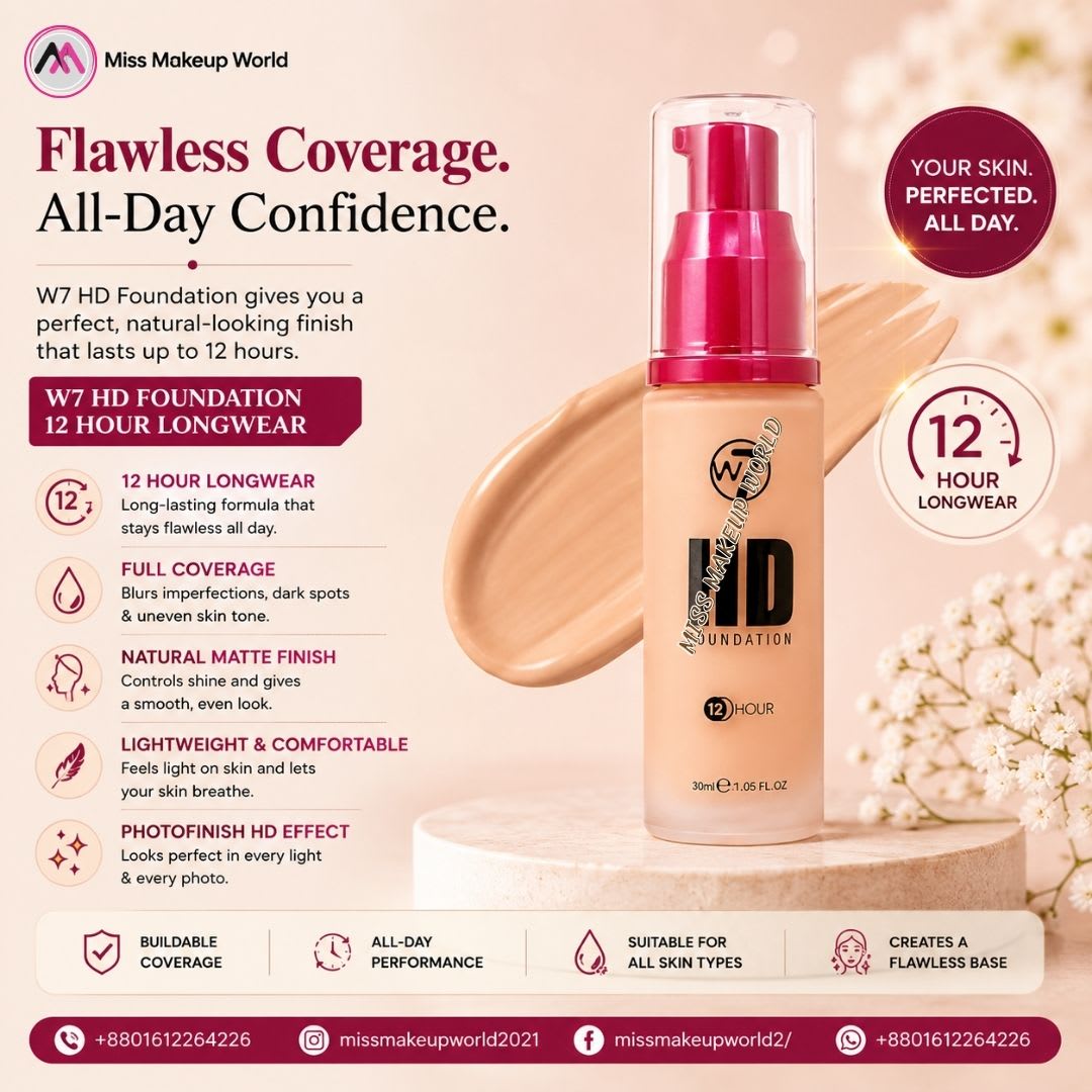 W7 12 Hour HD Foundation - Golden