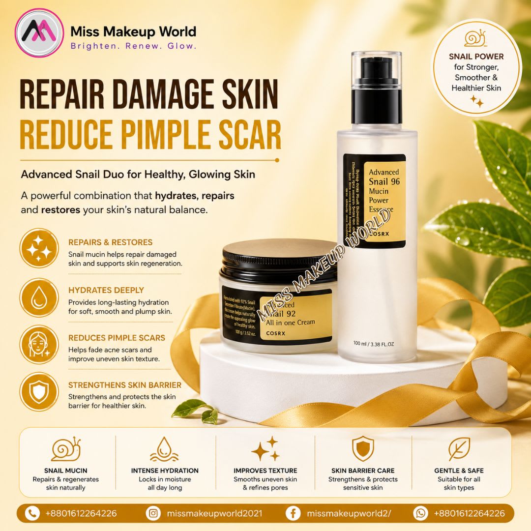 Glass Skin Power Combo: COSRX Advanced Snail 96 Essence & 92 Cream