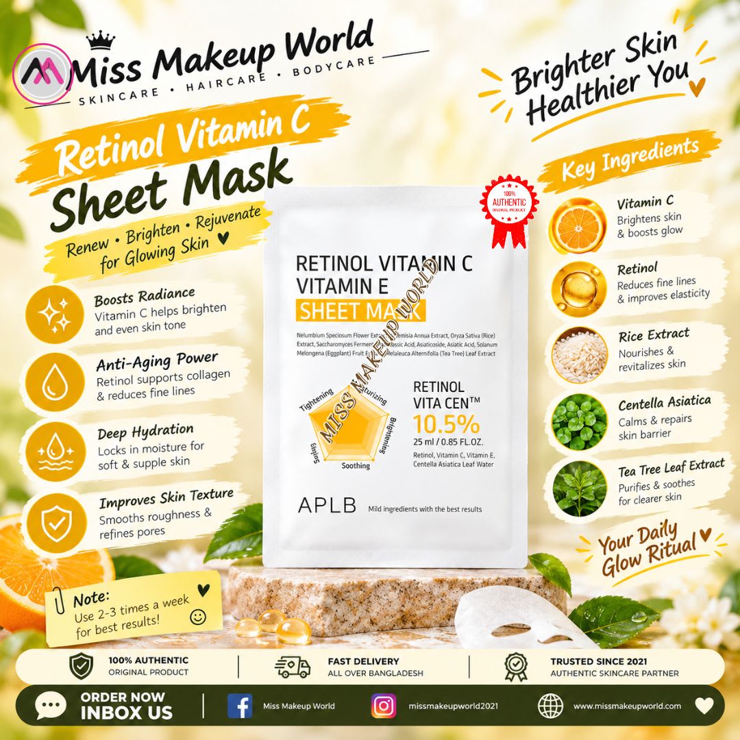APLB Retinol Vitamin C Vitamin E Sheet Mask 25ml