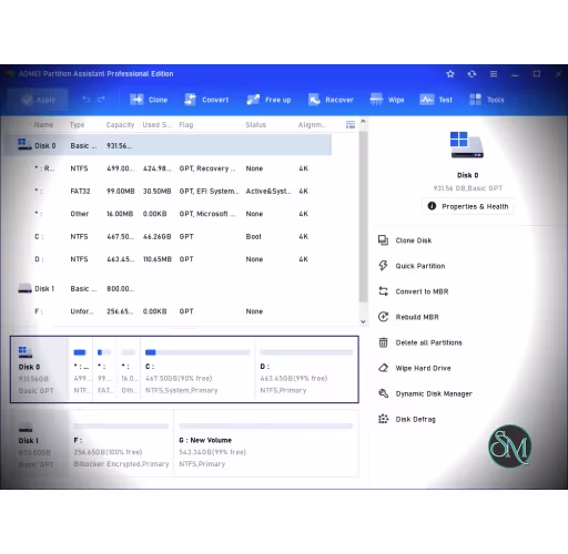 AOMEI Partition Assistant 10.10.1 Professional (Lifetime Upgrades / 2 PCs) - Discount 65% Off