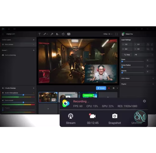 ManyCam Windows 9.2.0.4 / Mac 9.1.0.5 Enterprise (5 users / Annual) - Discount 45% OFF