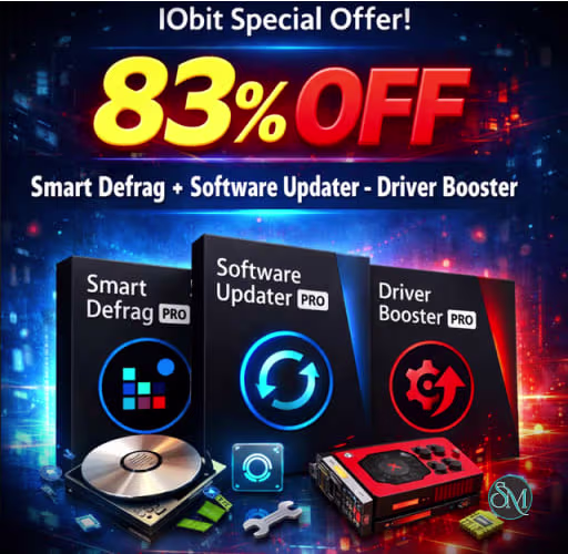 IObit Smart Defrag + Software Updater + Driver Booster - 83% OFF