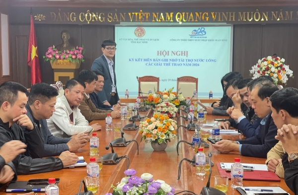 Sở Văn hóa, Thể thao và Du lịch Bắc Ninh ký kết biên bản ghi nhớ tài trợ nước uống cho các giải thể thao tại Bắc Ninh năm 2026