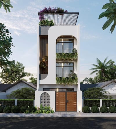 Small modern house elevation design with stylish front view