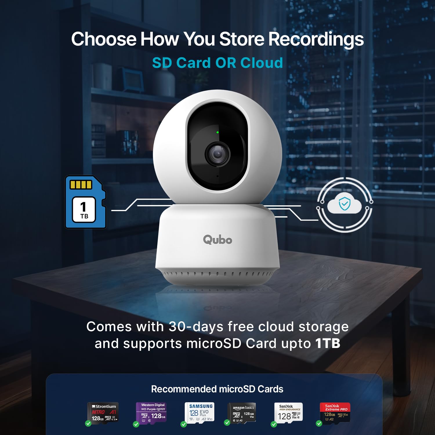 Qubo Smart Cam 360° by Hero Group [2026 Edition]| 3MP Ultra 2K Display | STQC Certified | Color Night Vision | 360° Panoramic Monitoring | 2-Way Talk | AI Person Detection | Cloud & SD Card Support image 3