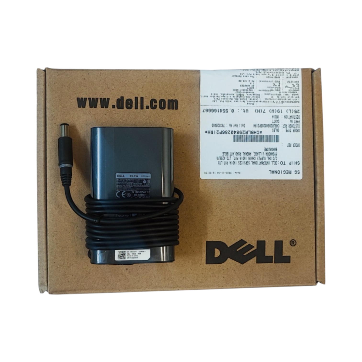 Original Dell 19.5V-3.34AMP 65W 7.4mm Laptop Adapter (with power Cord) image 1