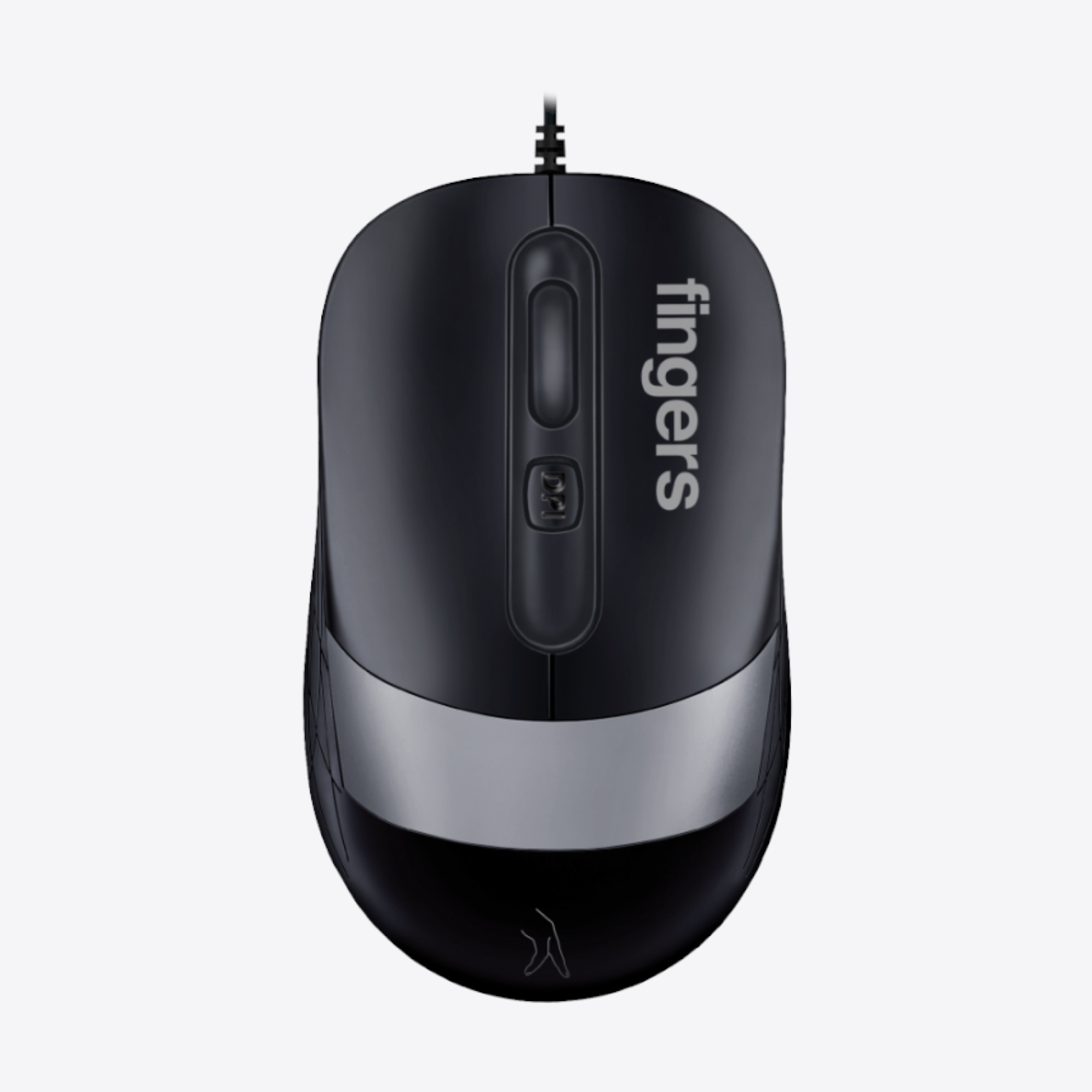 FINGERS SuperHit Wired Mouse with Advanced Optical Technology (Lightweight | Trendy Dual-Tone Design | Works Well with Windows, macOS, Linux) (Matte Black + Steel Grey) image 1