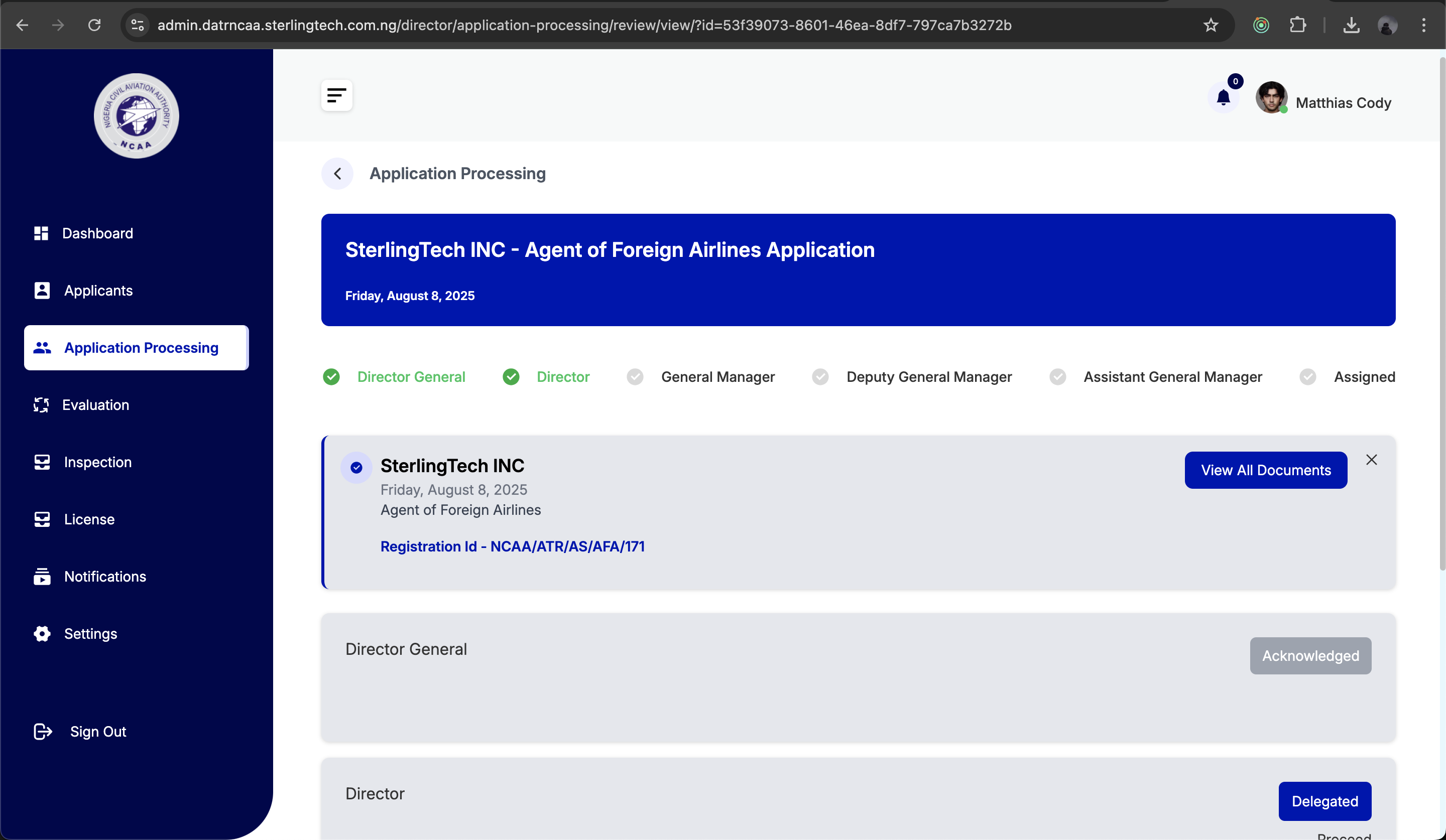 NCAA DATR Admin
