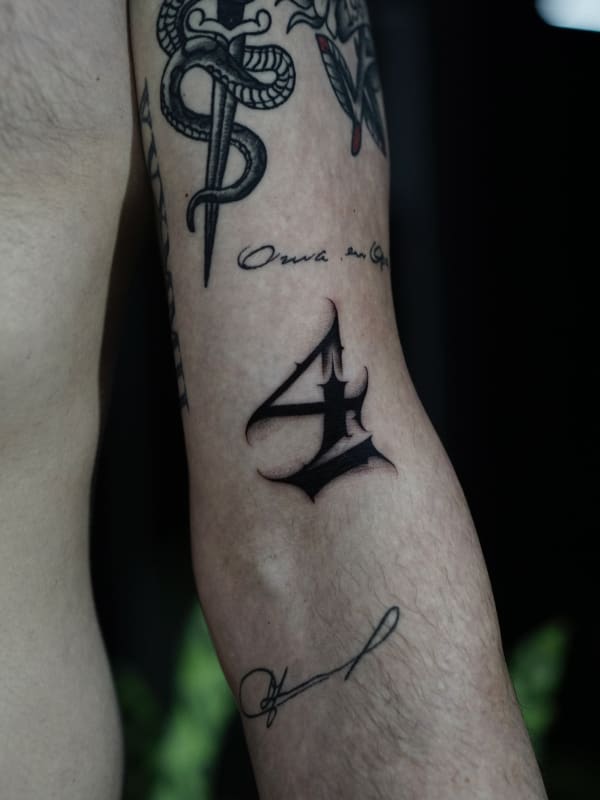 Tattoo in de stijl lettering