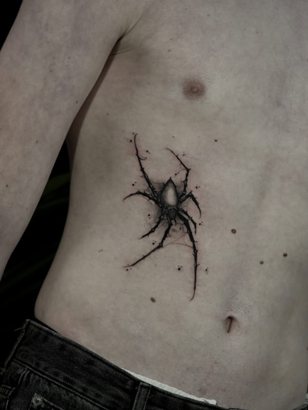 Tattoo in de stijl blackwork