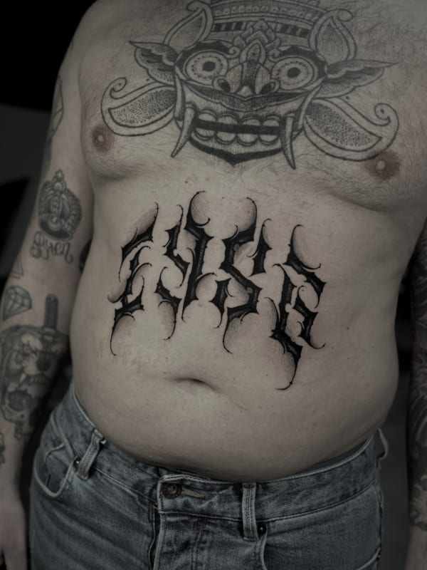 Tattoo in de stijl lettering