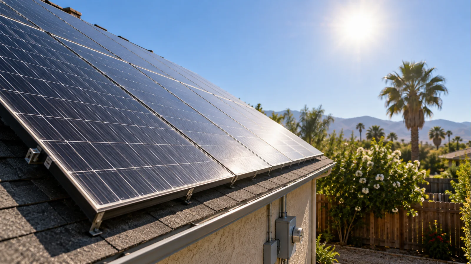 Rooftop solar home using daytime electricity for household loads and EV charging