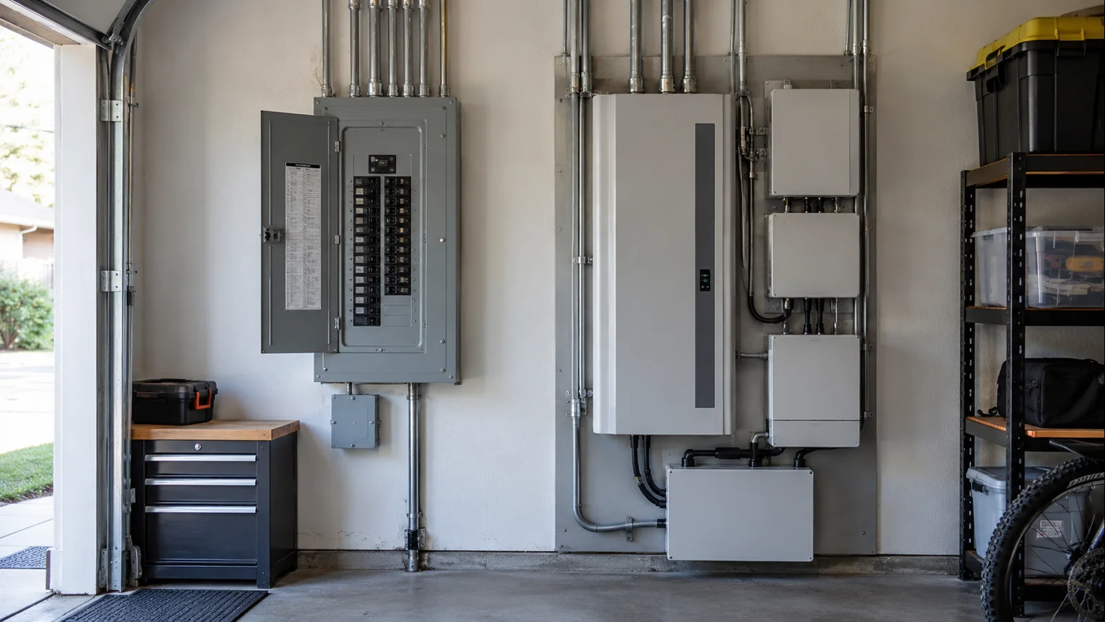Residential load-control electrical panel with connected energy-management equipment