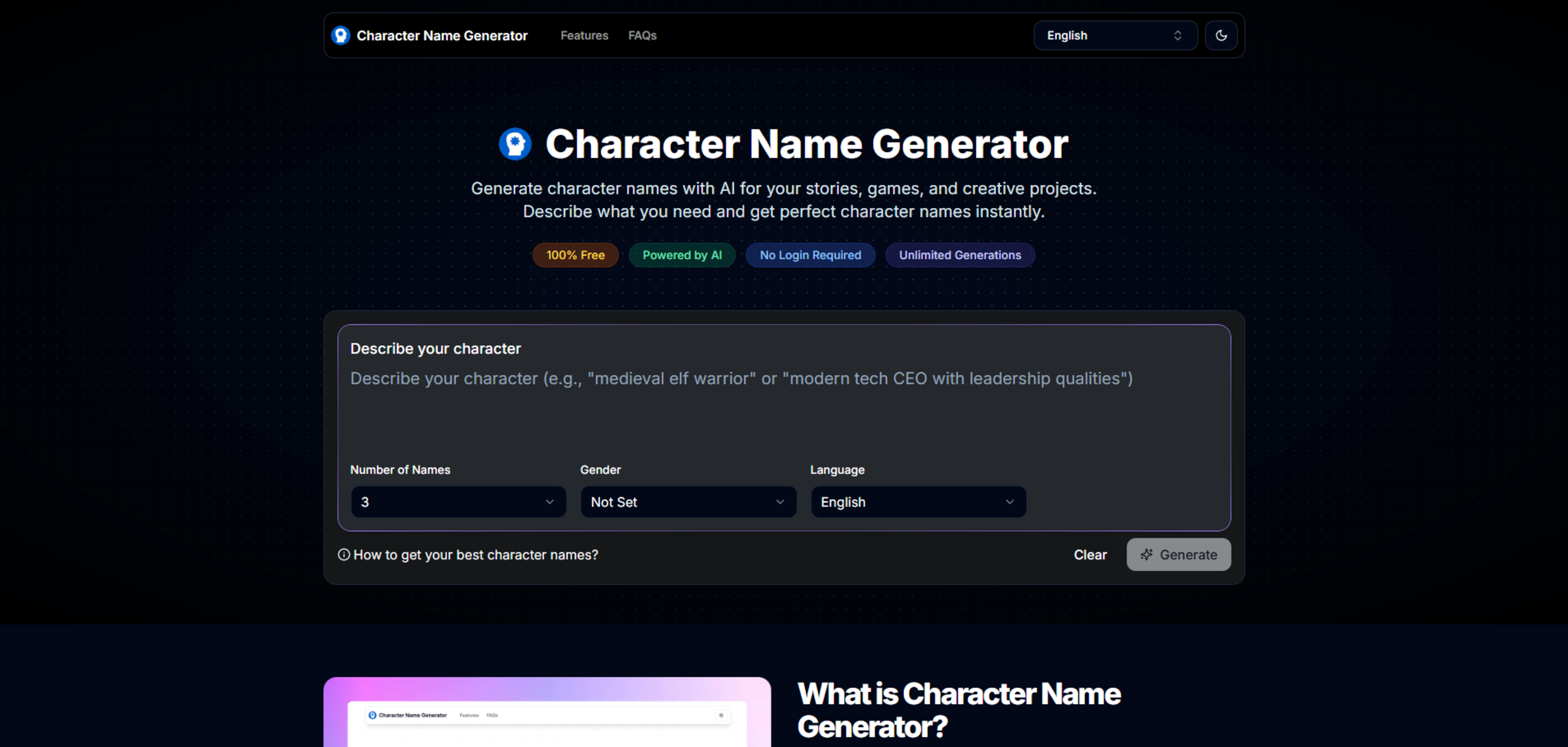Character Name Generator