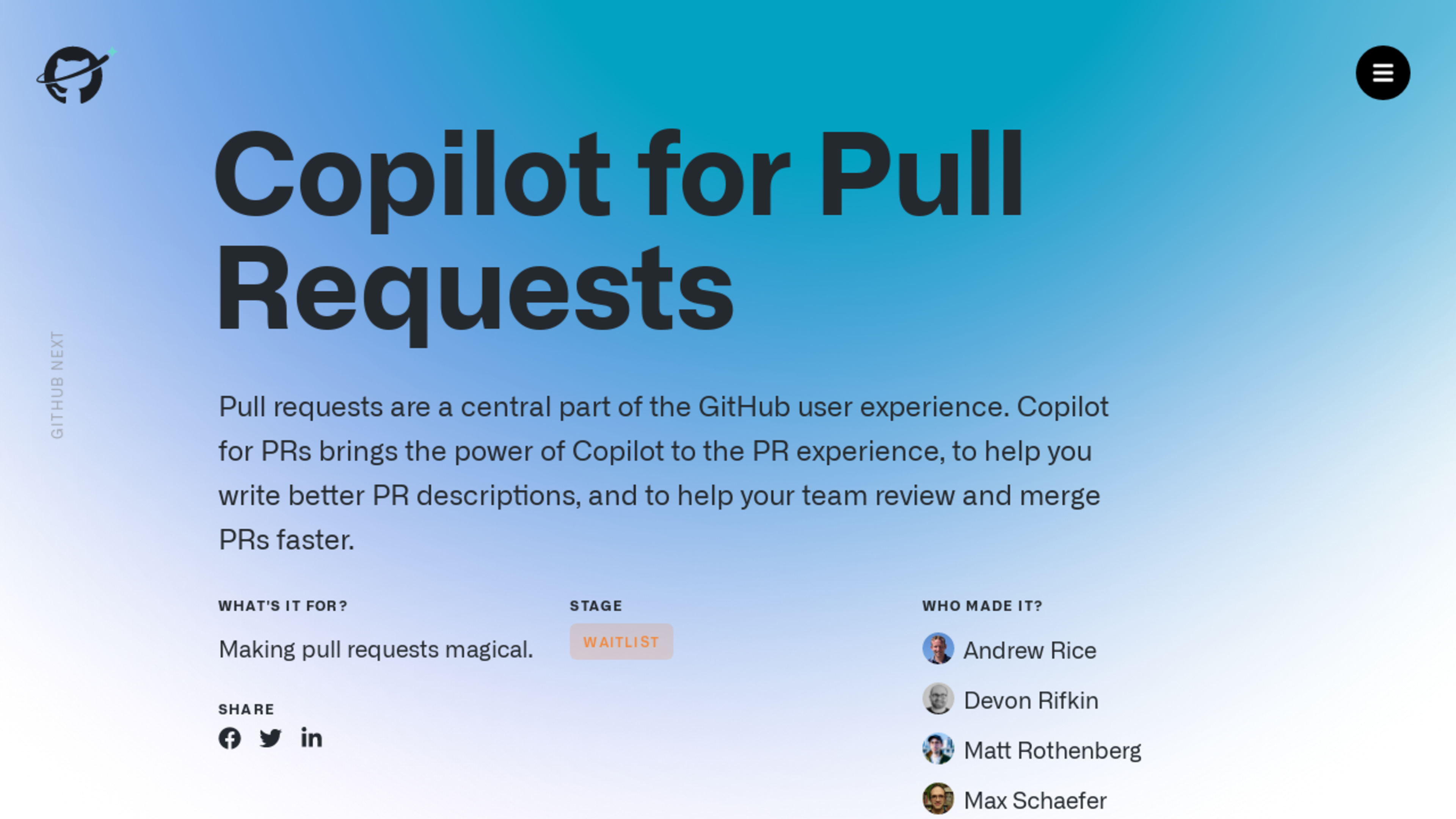 GitHub Copilot for Pull Requests 