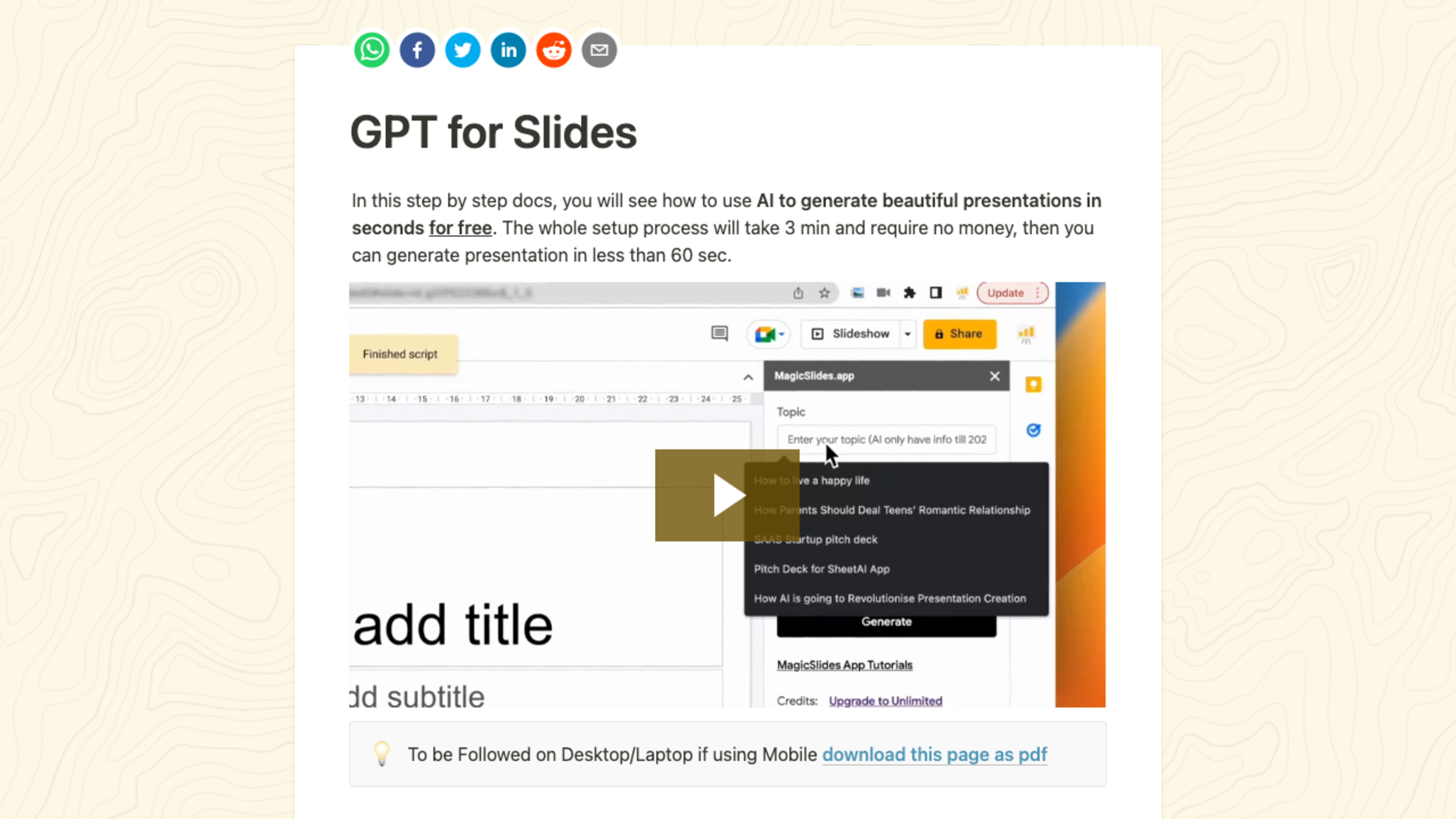 GPTforSlides