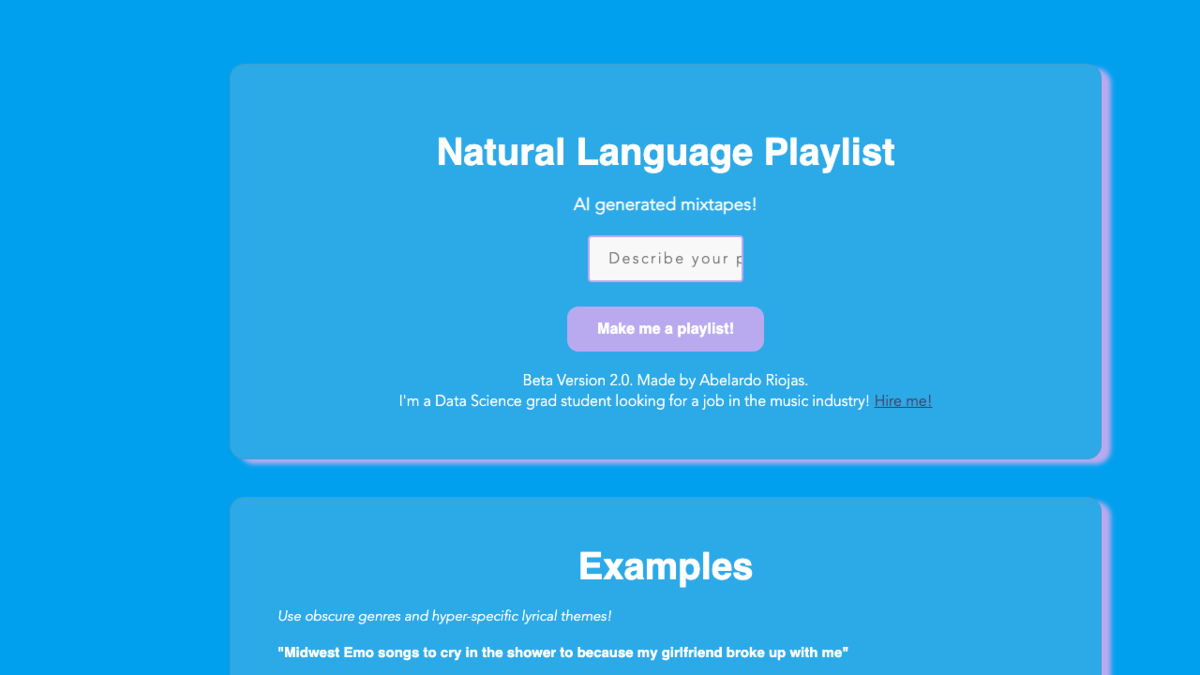 Natural Language Playlist