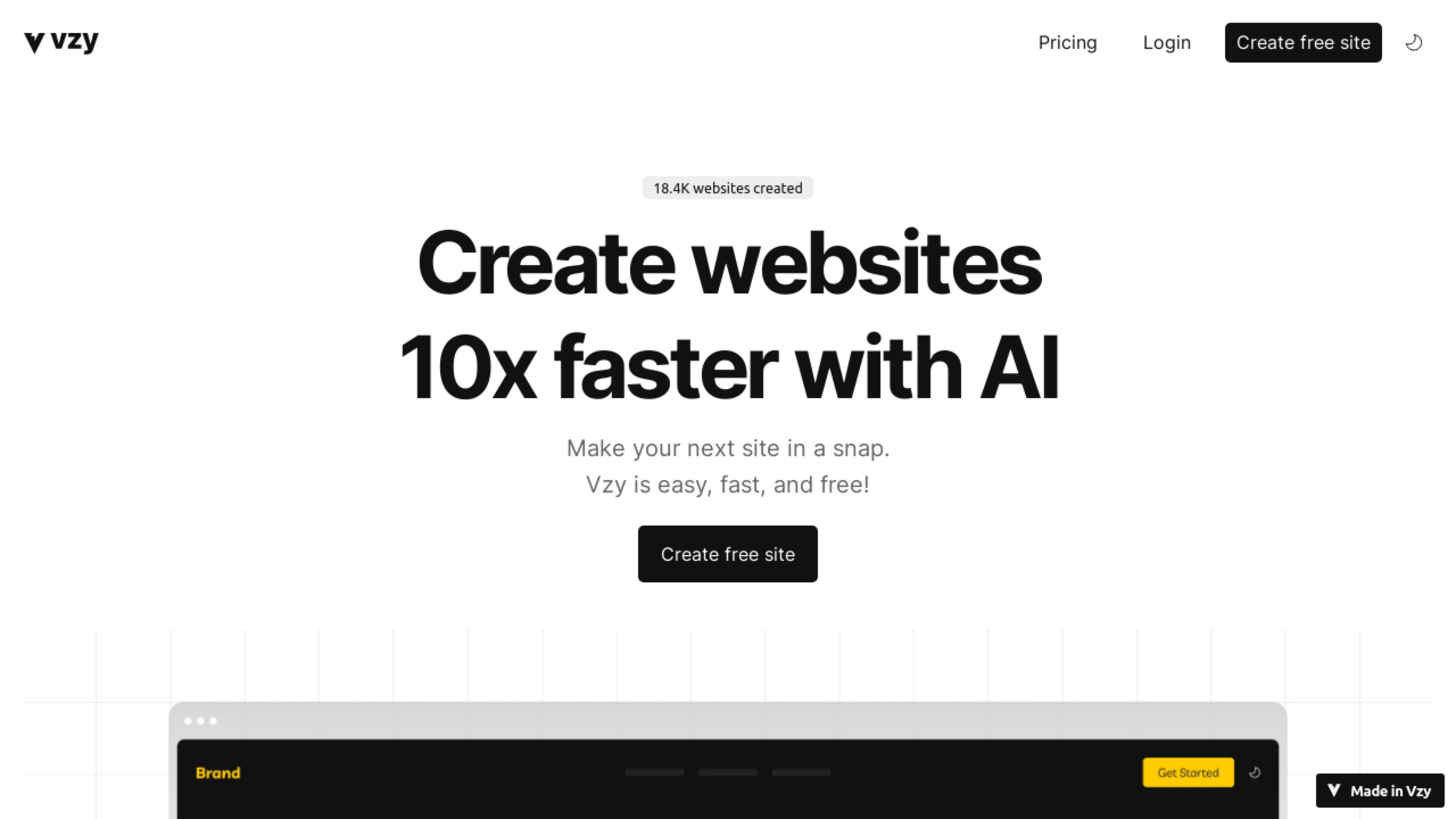 Vzy AI Website Builder