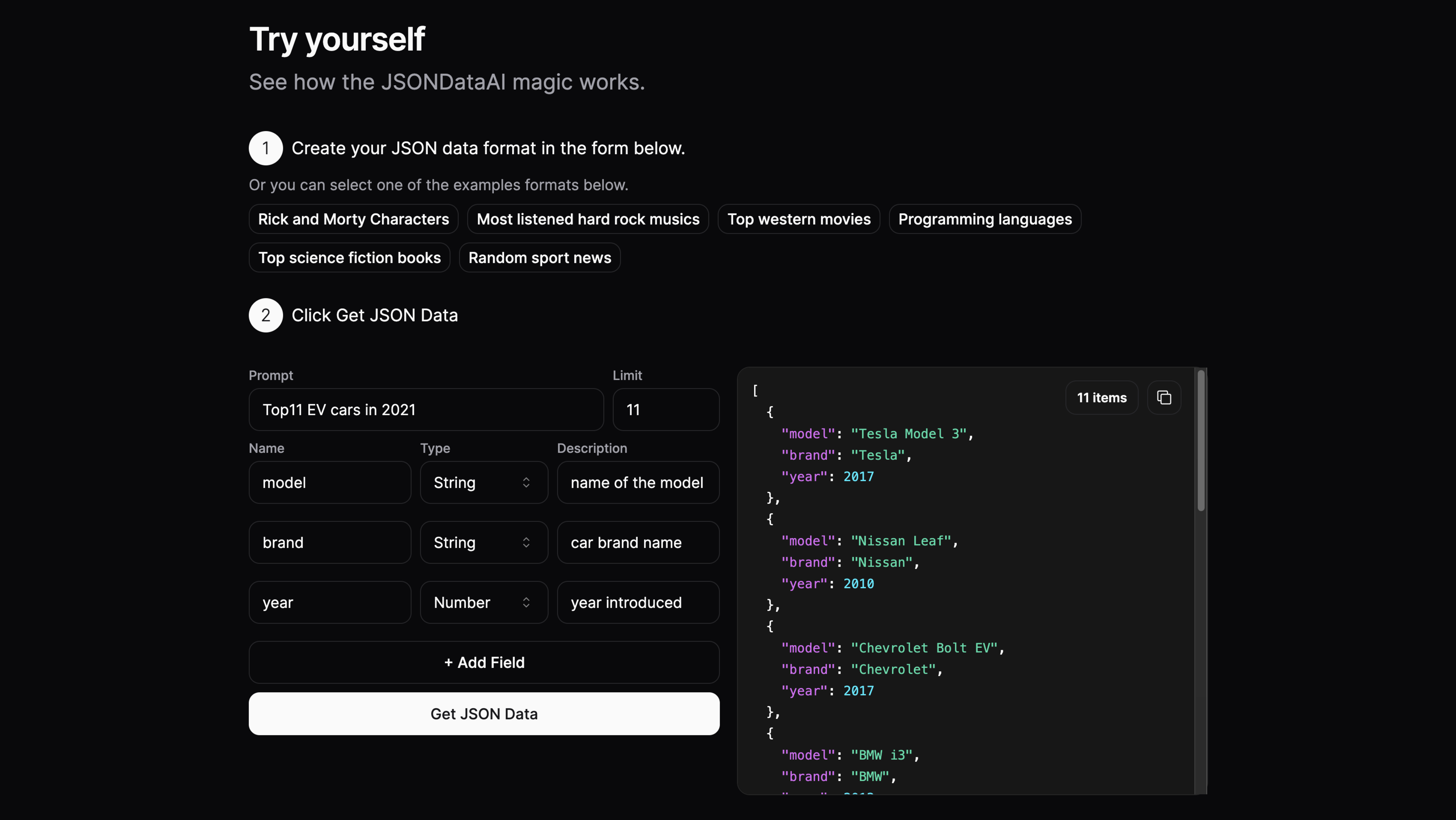 JSON Data AI