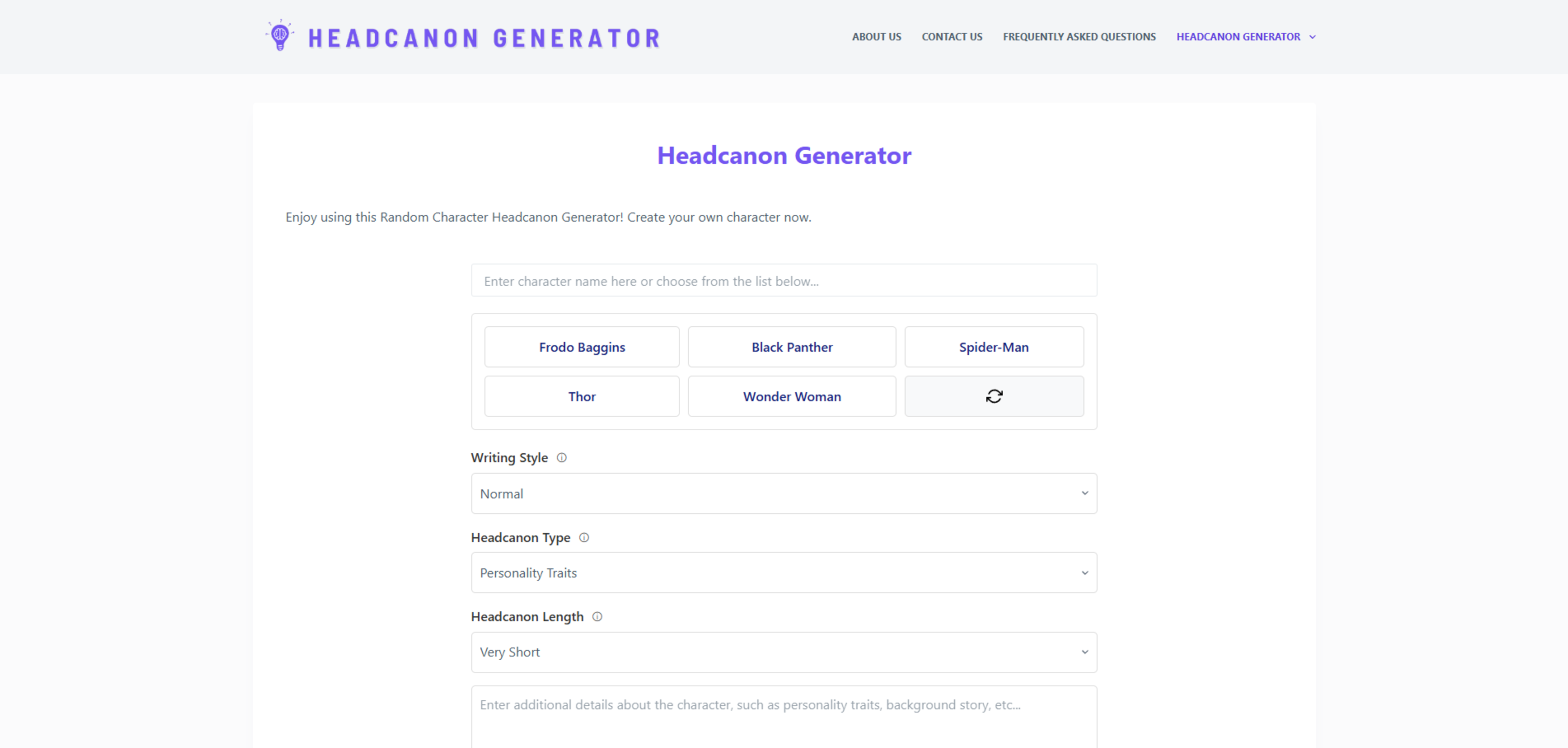 Headcanon Generator