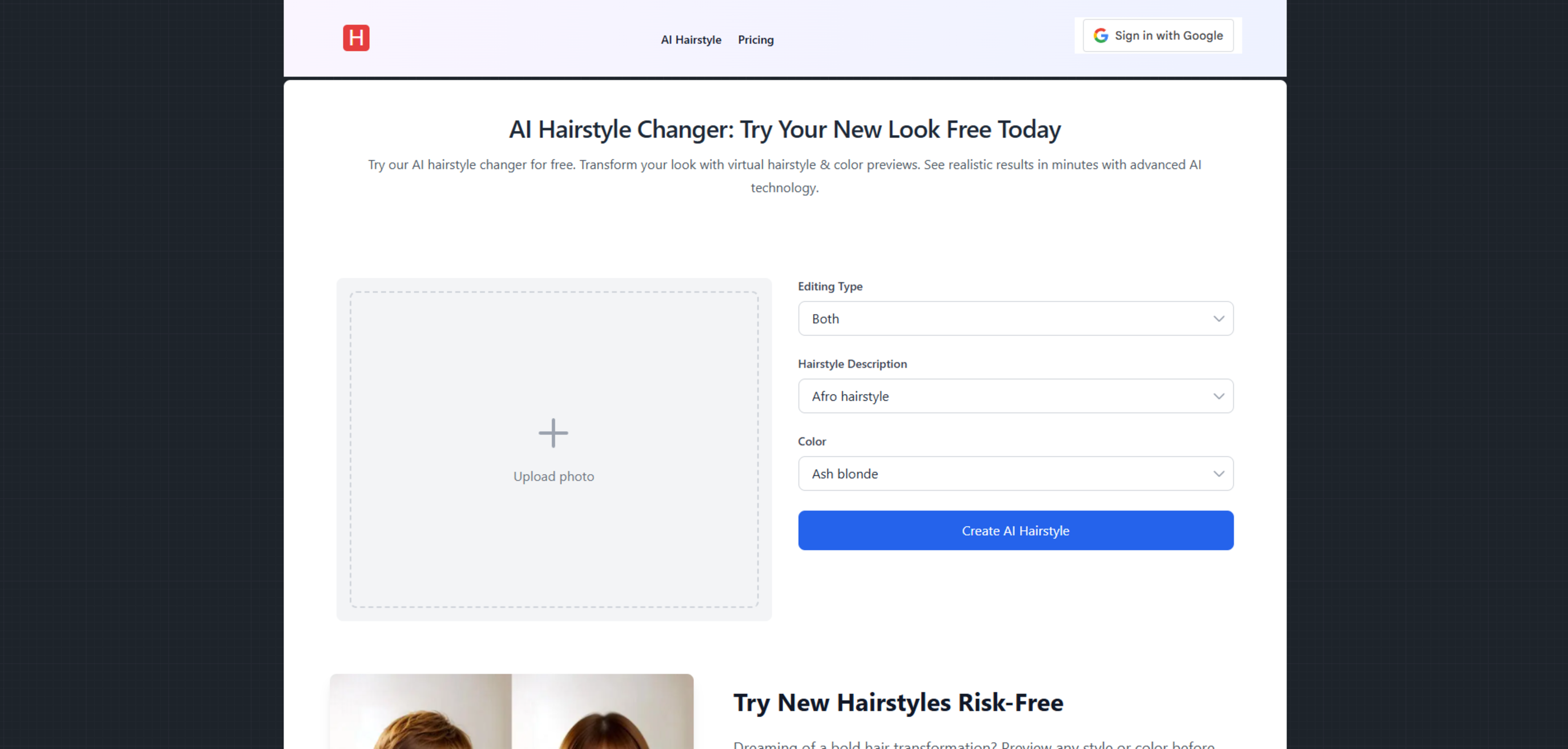 AI Hairstyle Changer