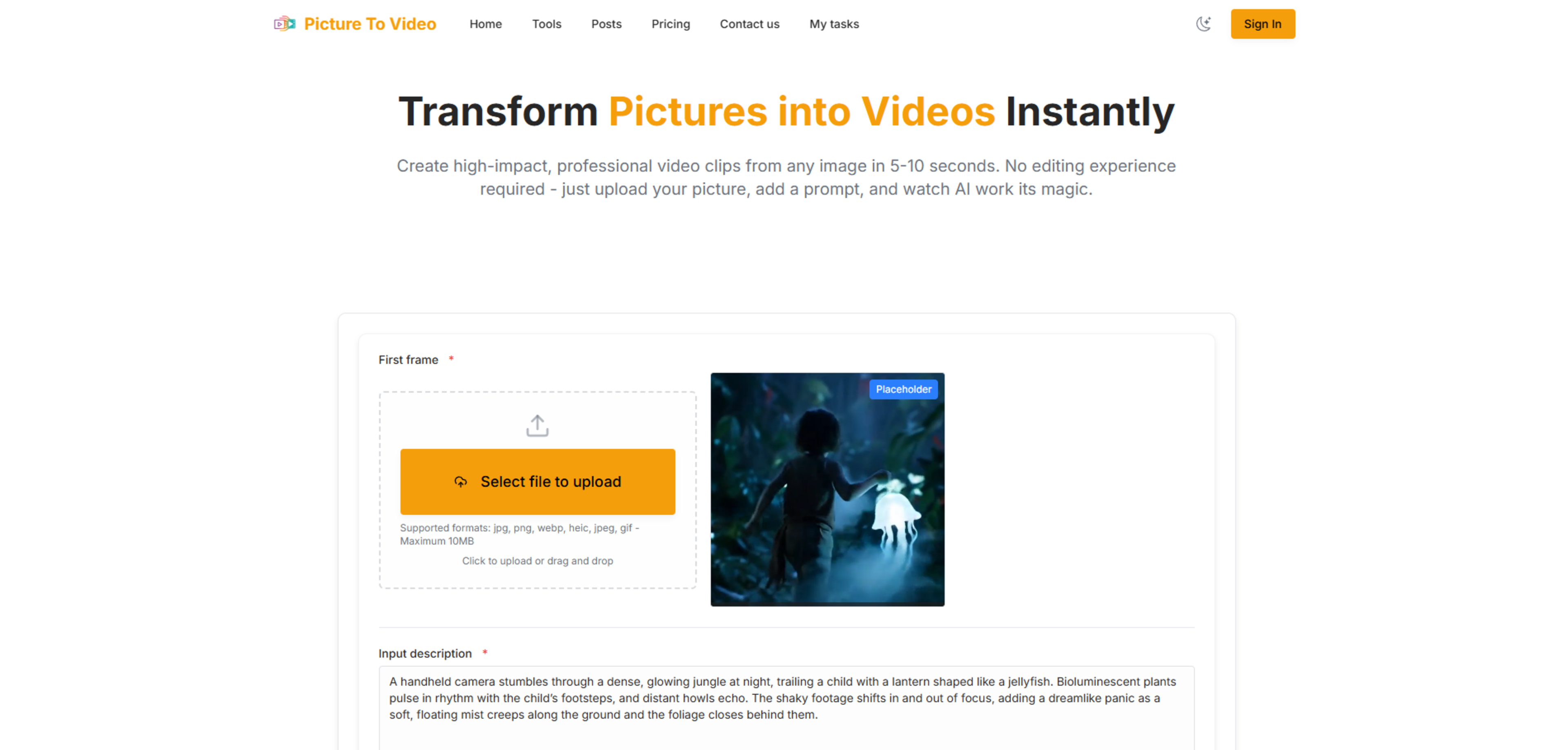 Picture to Video AI