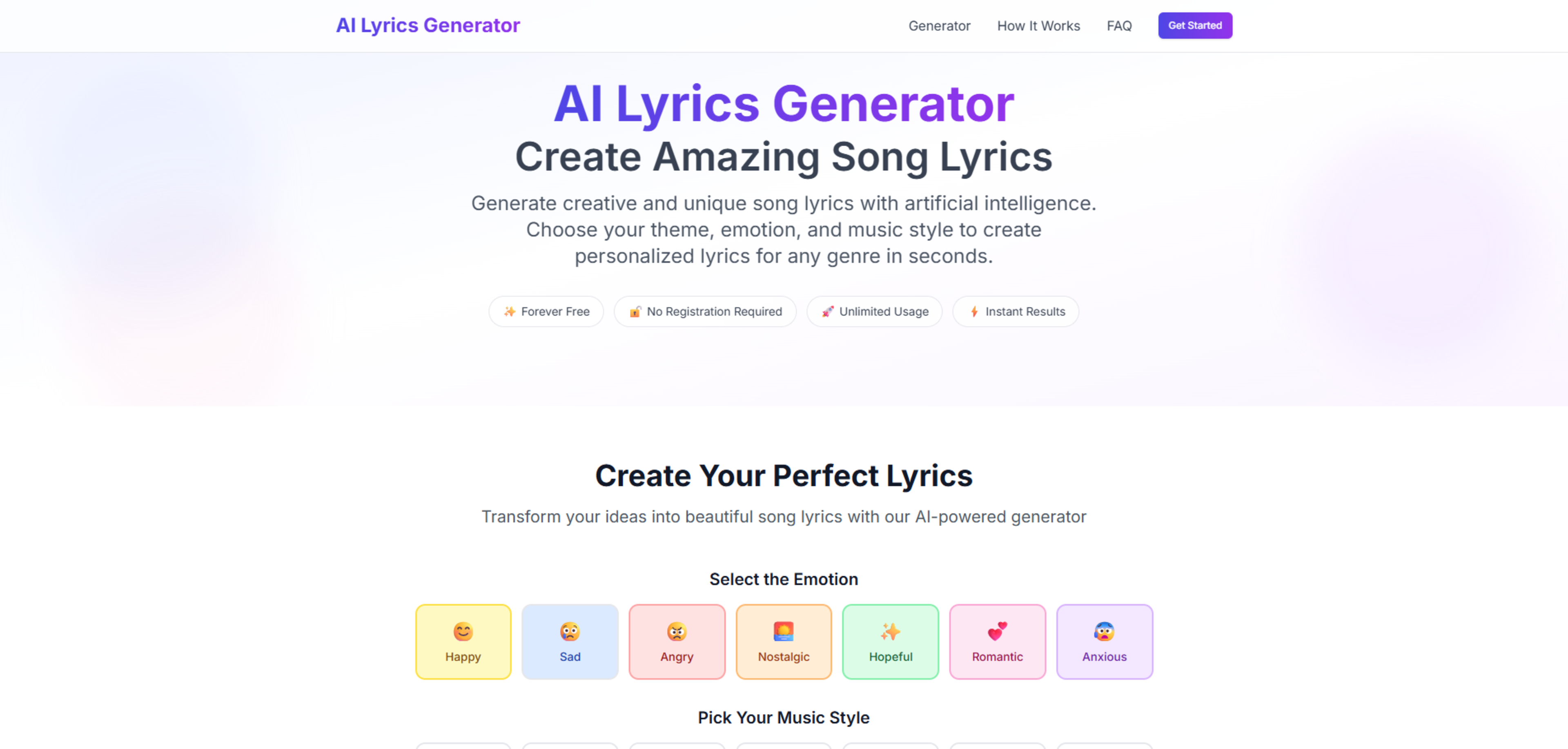 AI Lyrics Generator