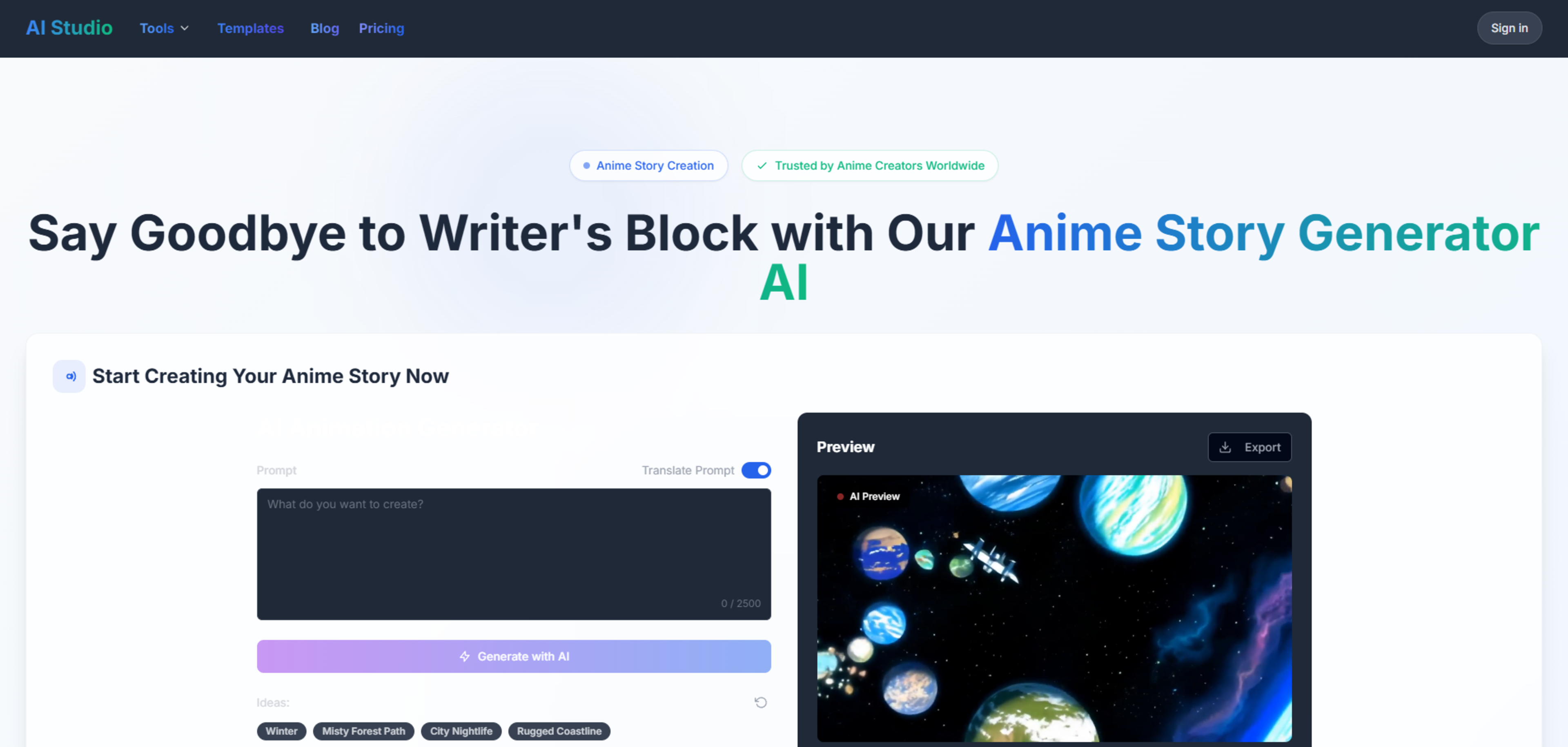 Anime Story Generator AI