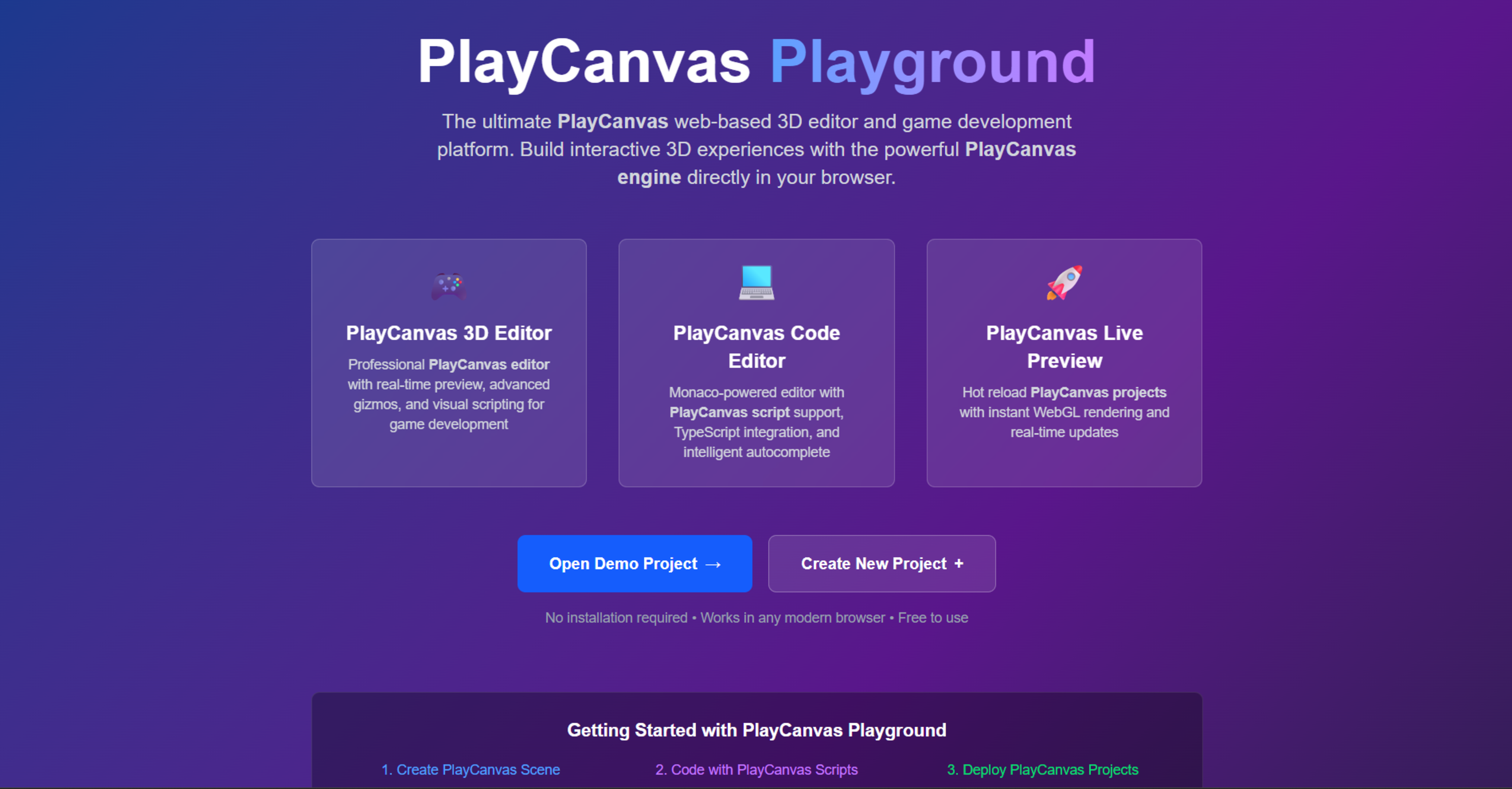 PlayCanvas Playground