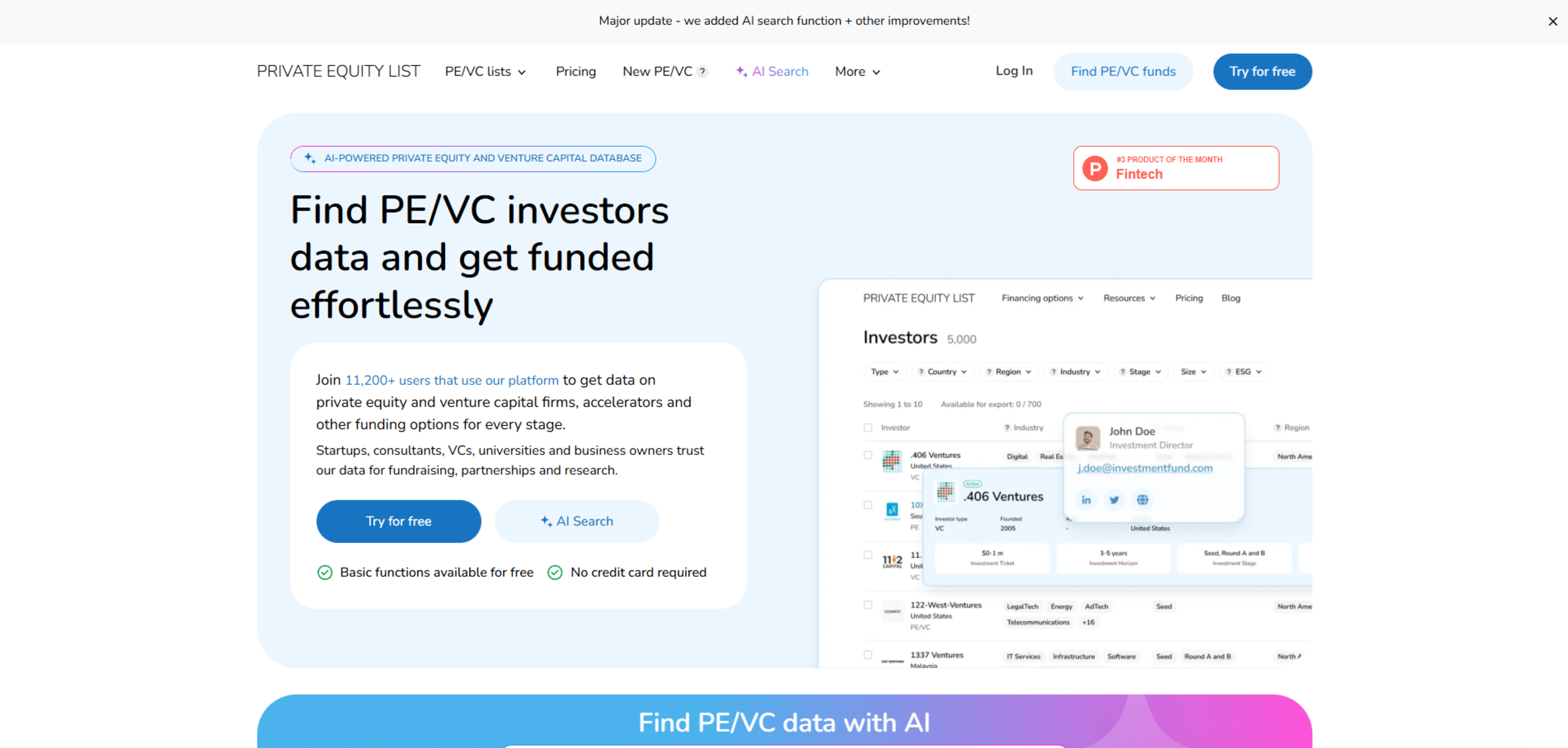 Private Equity List AI Search