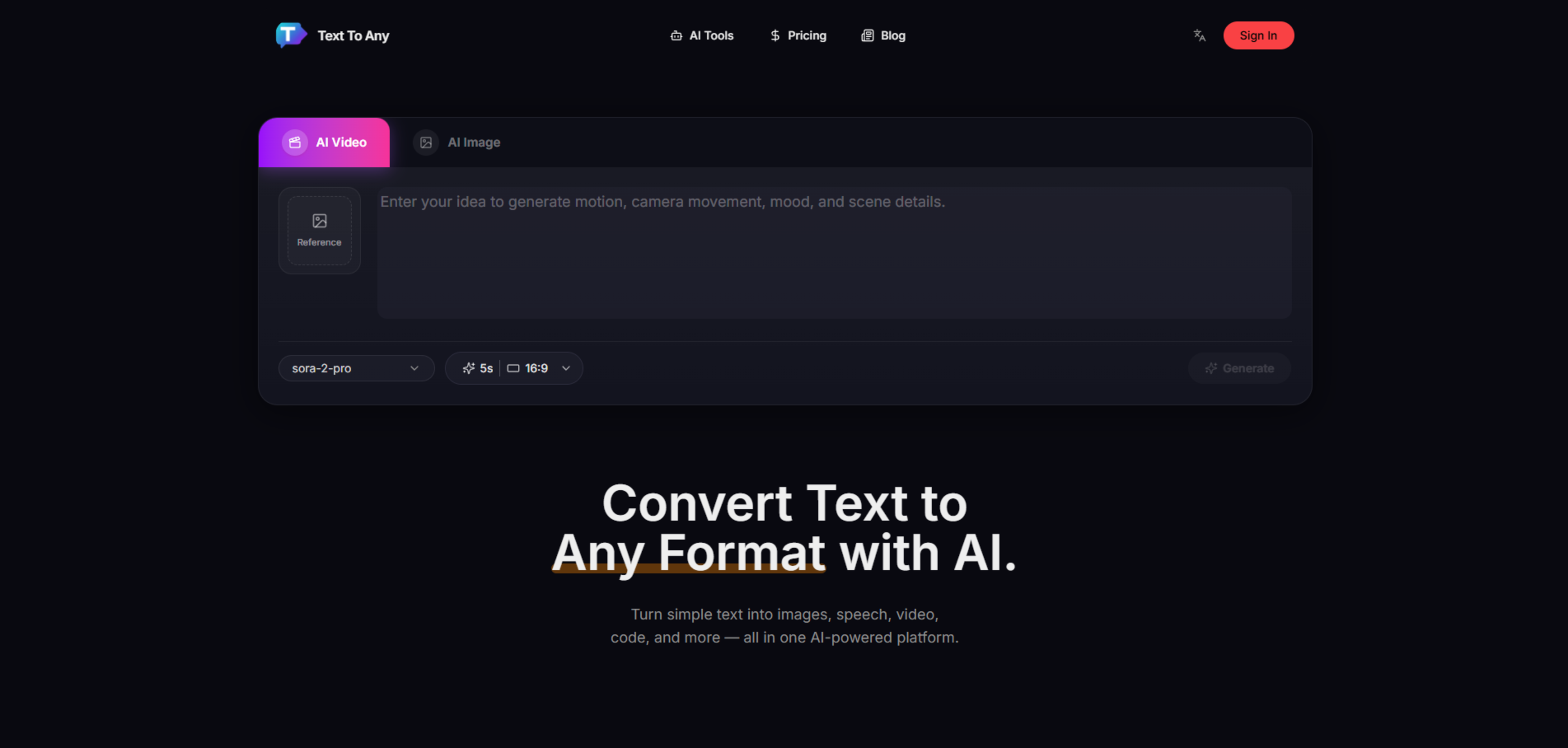 Text To Any