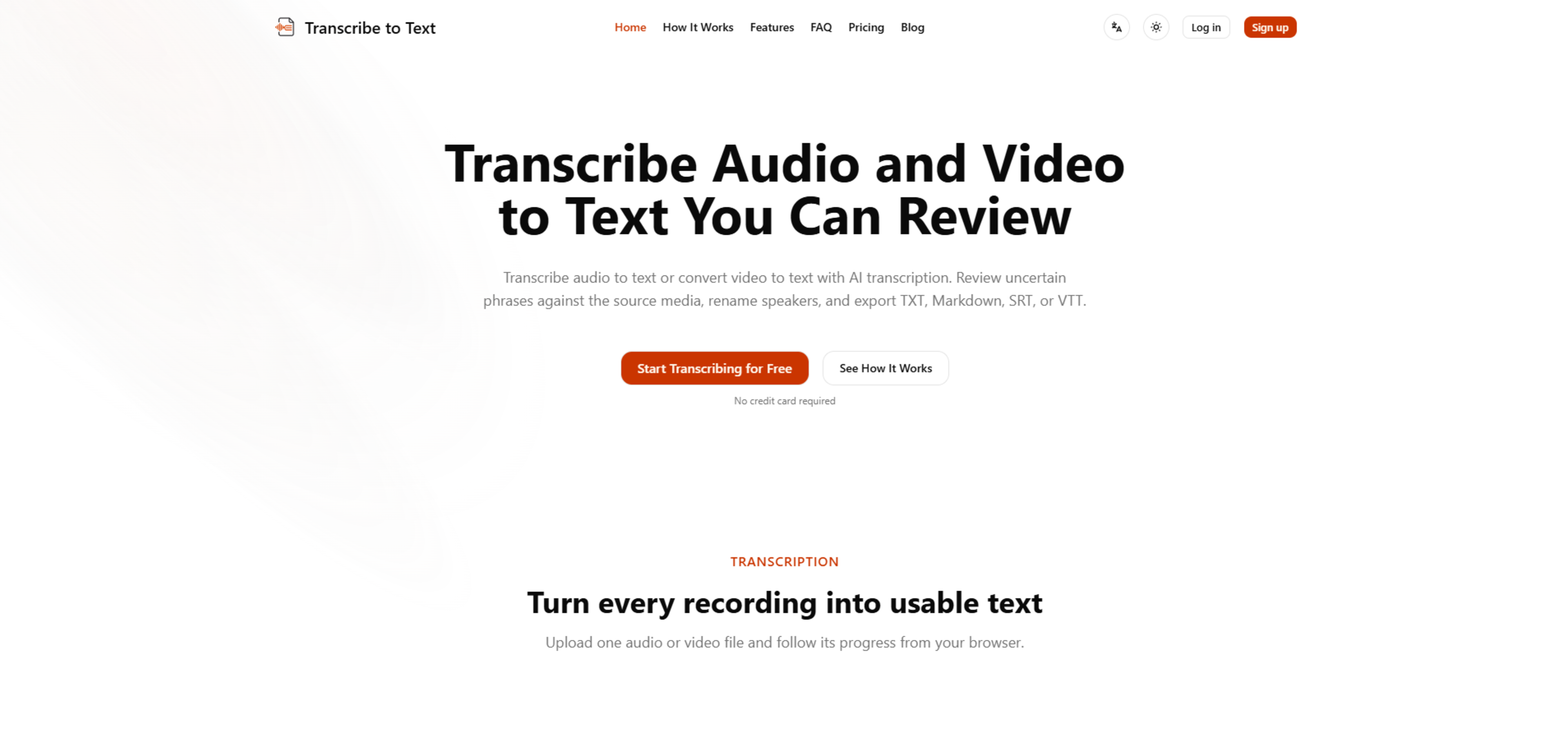 Transcribe to Text