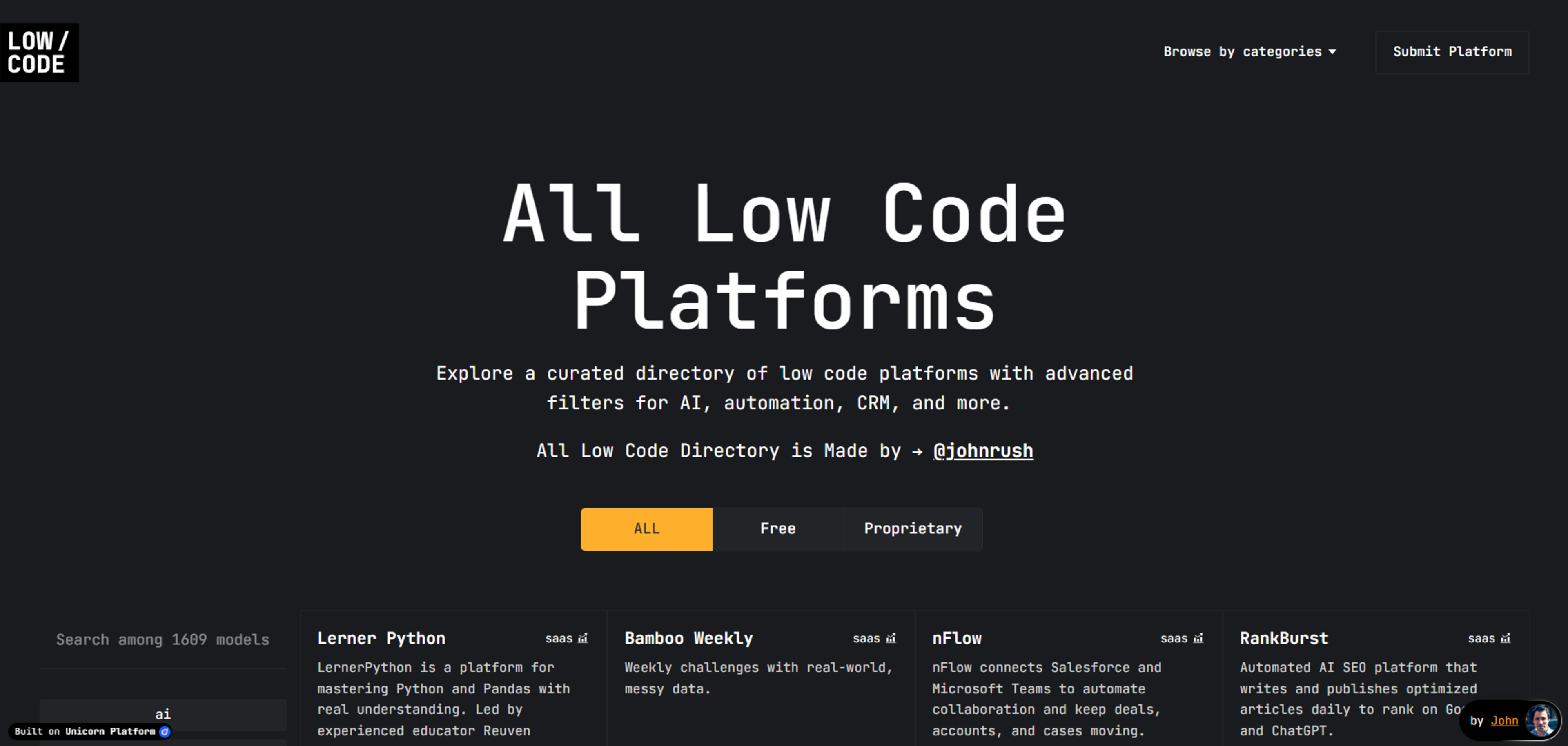 Low Code Platforms