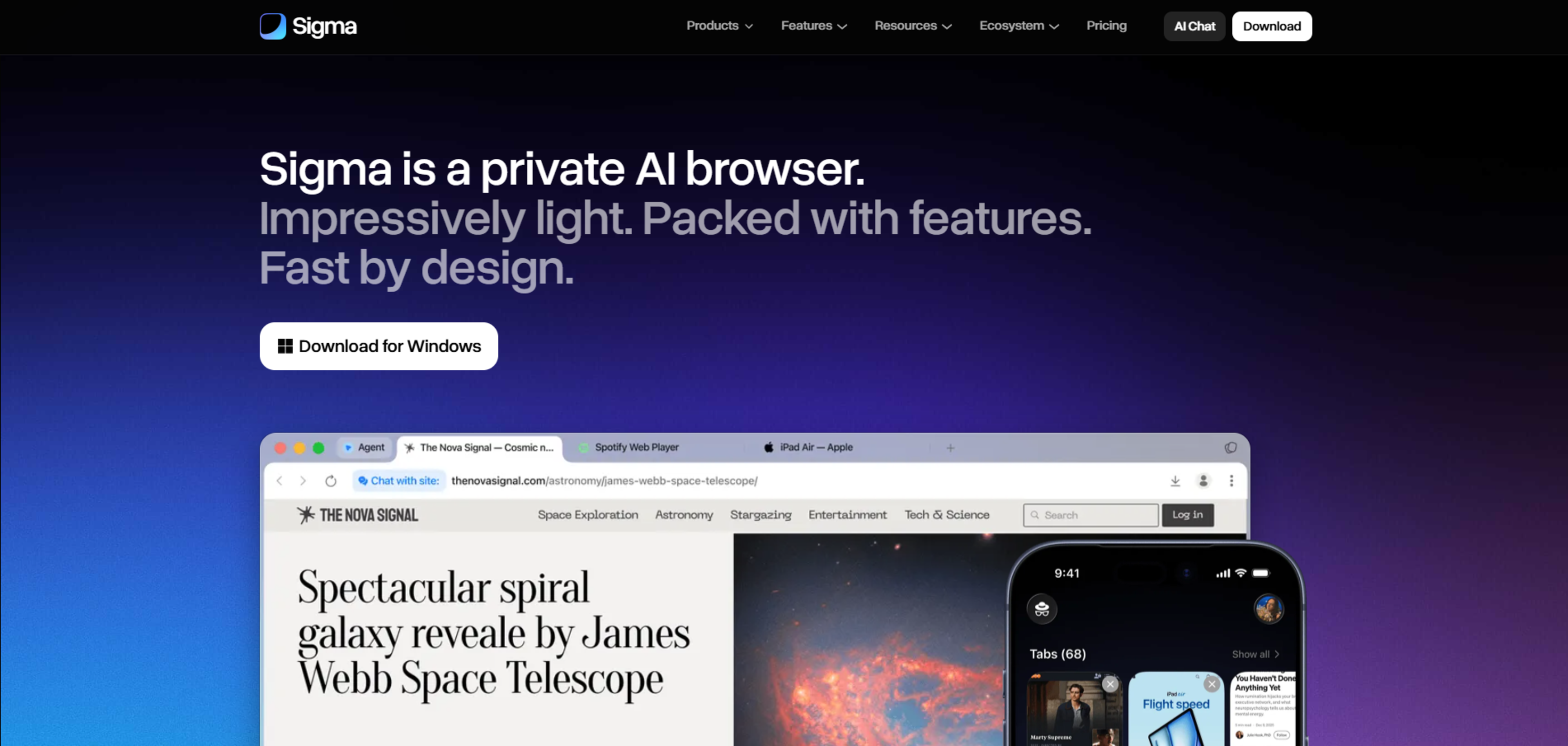 Sigma Private AI Browser