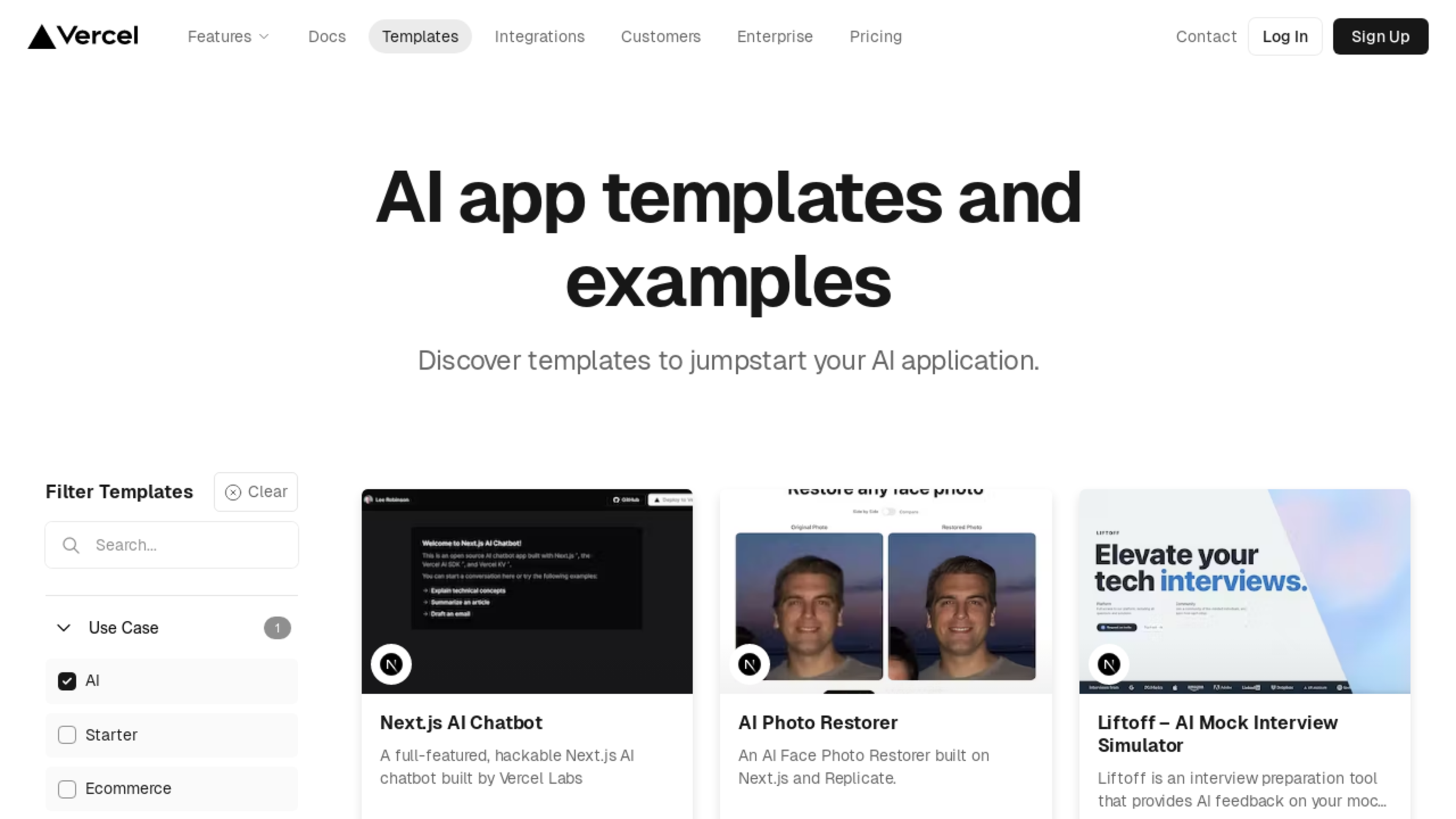 Vercel AI templates