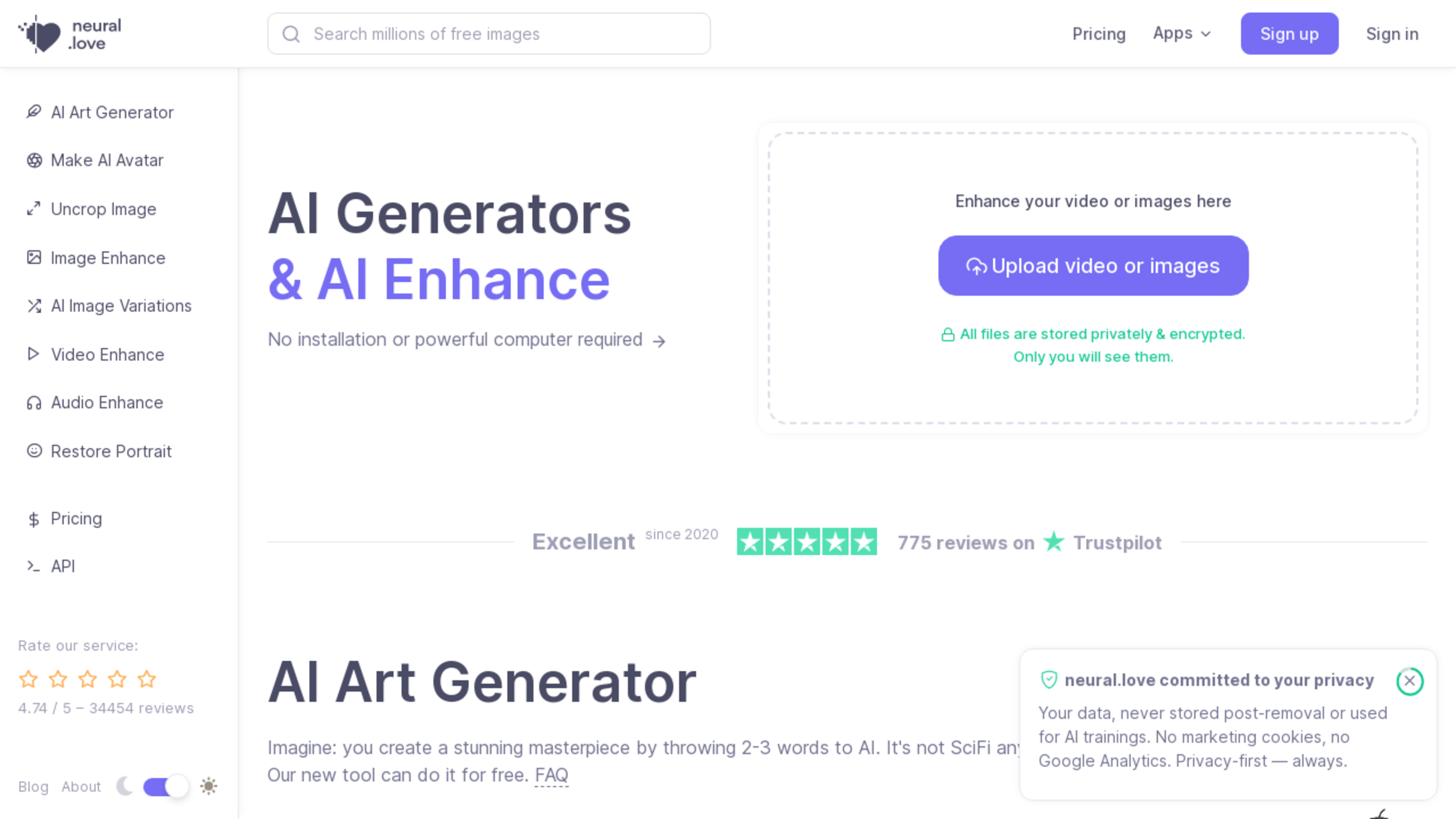 Neural.love Art Generator