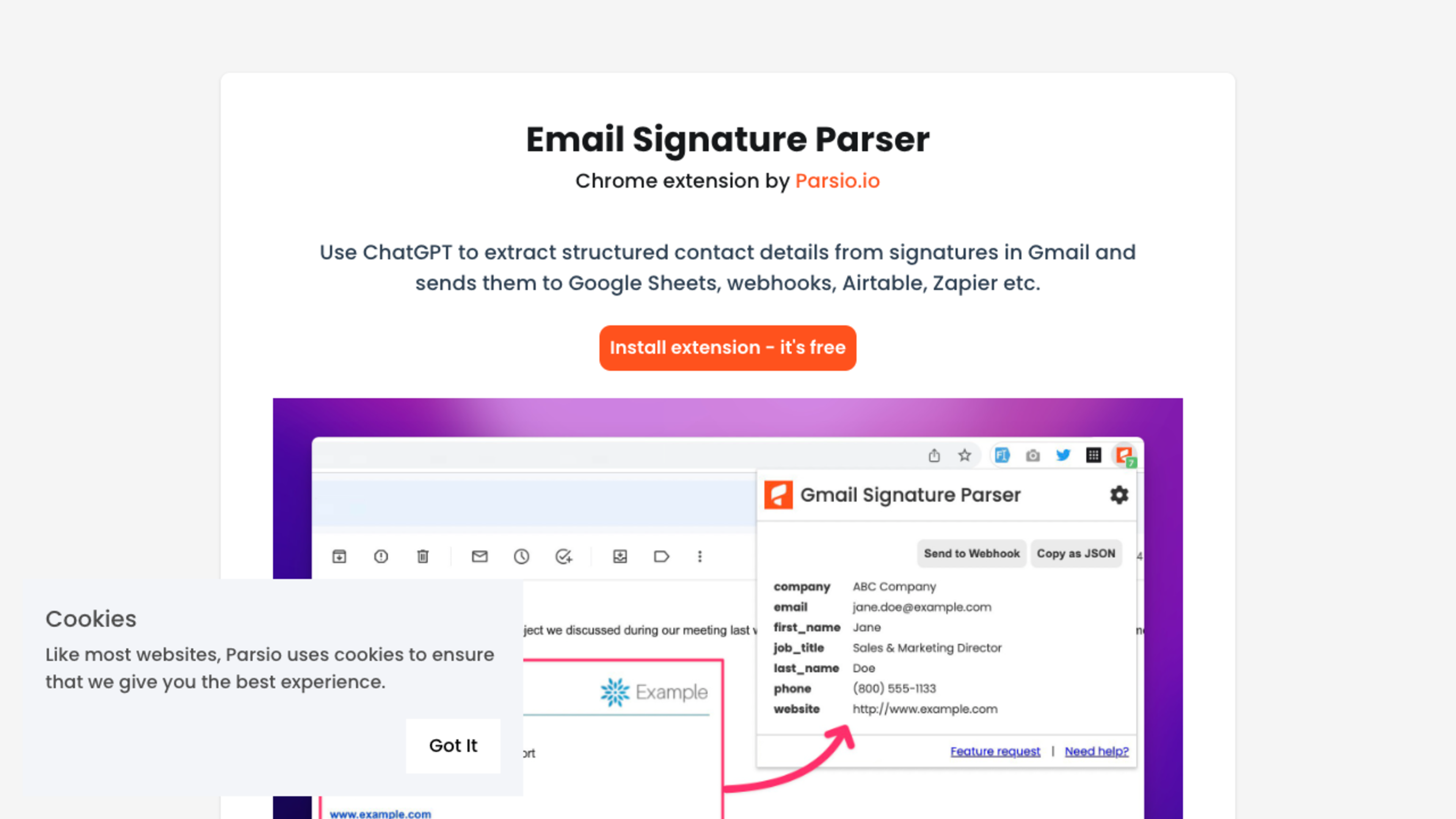 Gmail Signature Parser