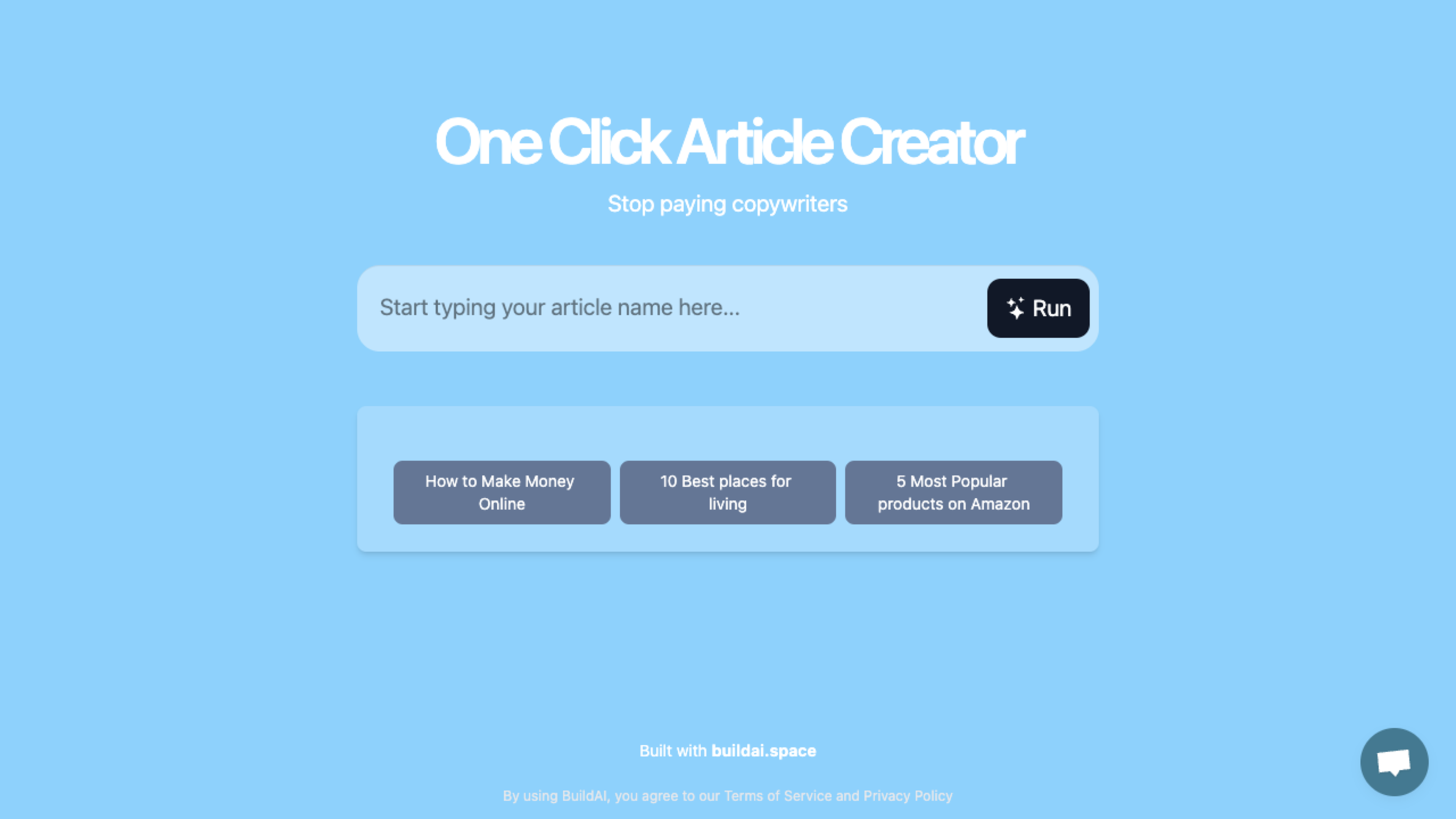 One Click Article Creator