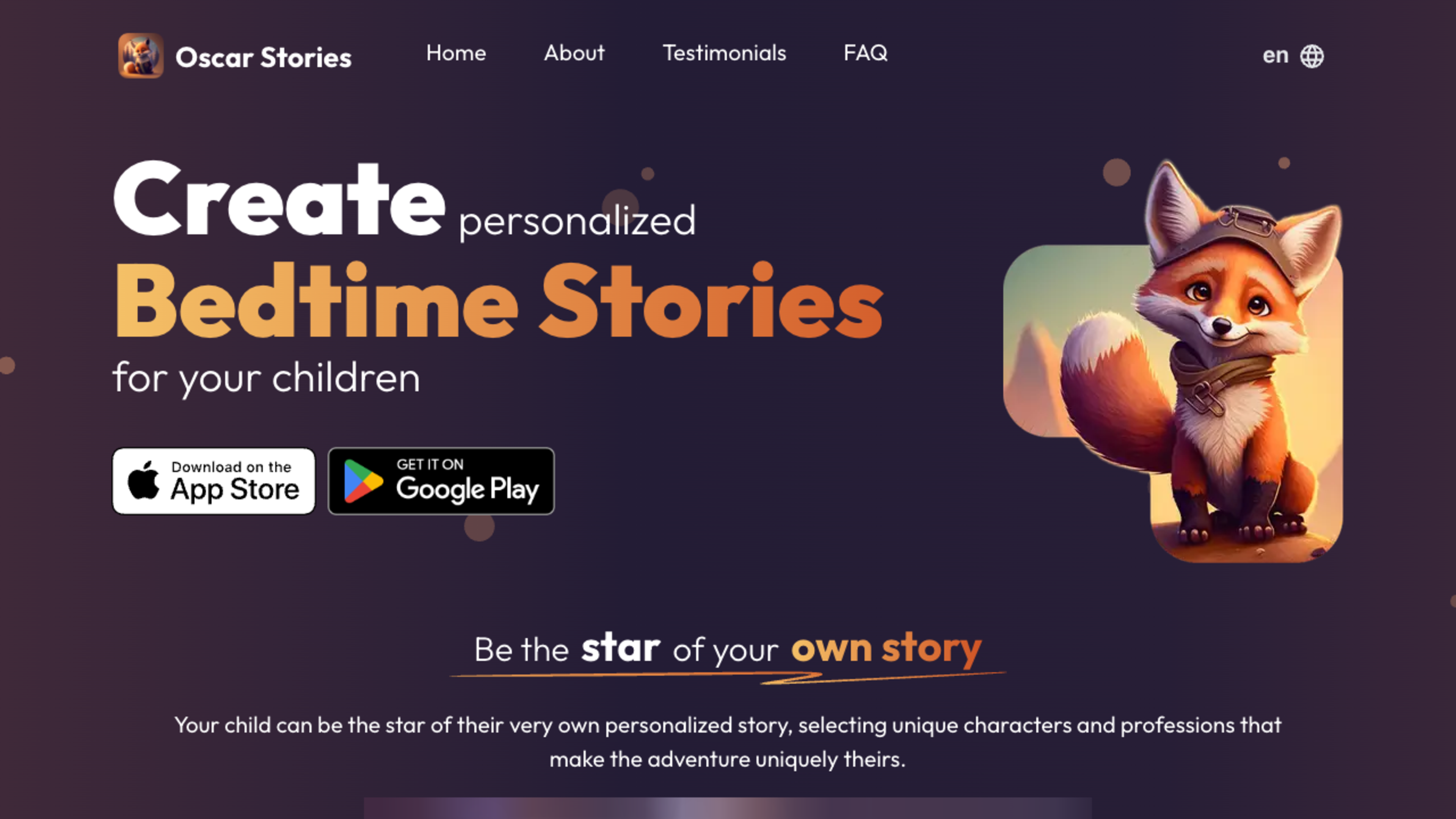 Oscar - bedtime story generator